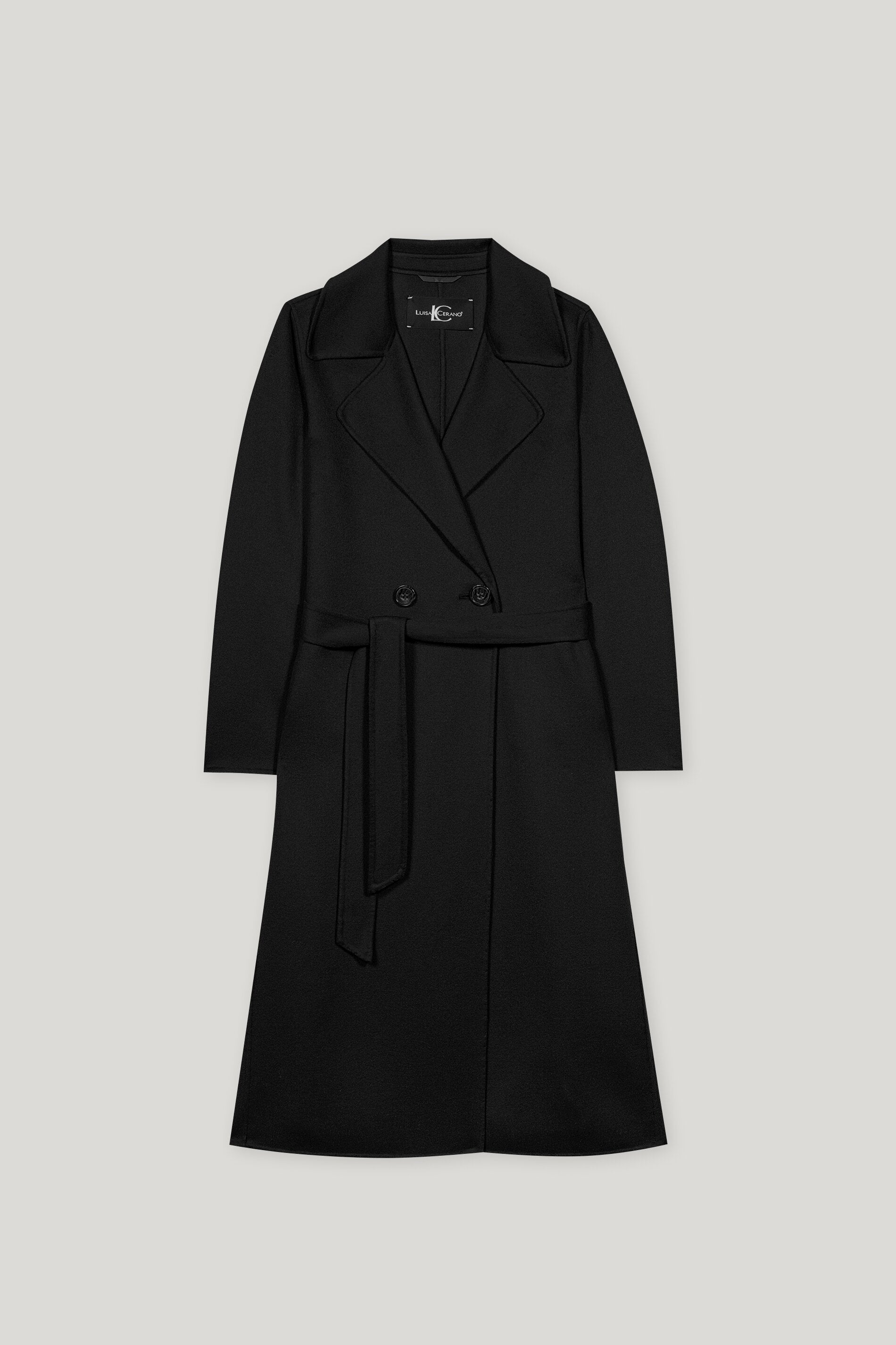 Doubleface-Mantel mit Gürtel - deep black - Standard | Artikel Front