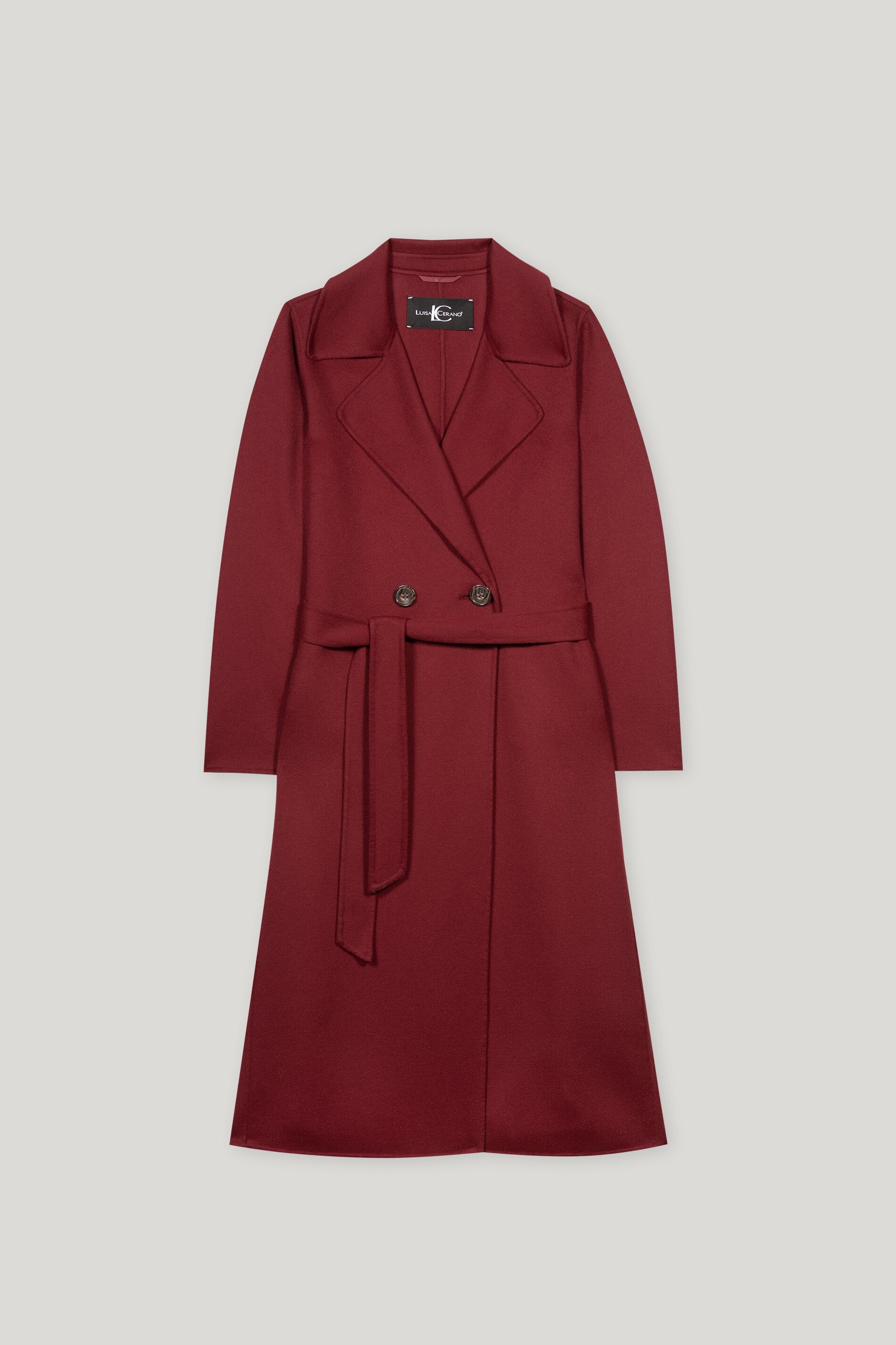Doubleface-Mantel mit Gürtel - berry red - Standard | Artikel Front
