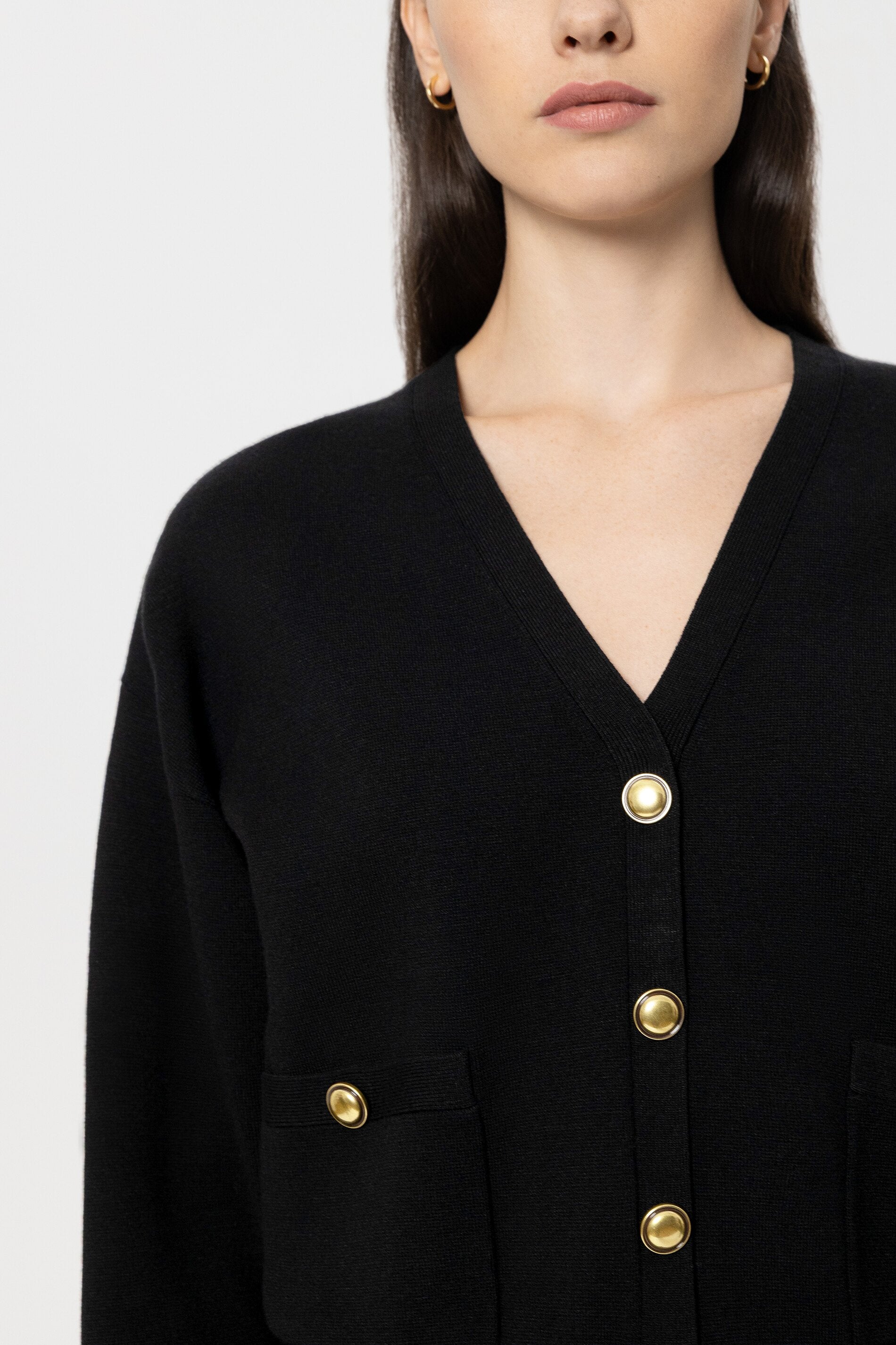 Feinstrick-Cardigan - pure black - Standard | Model Detail