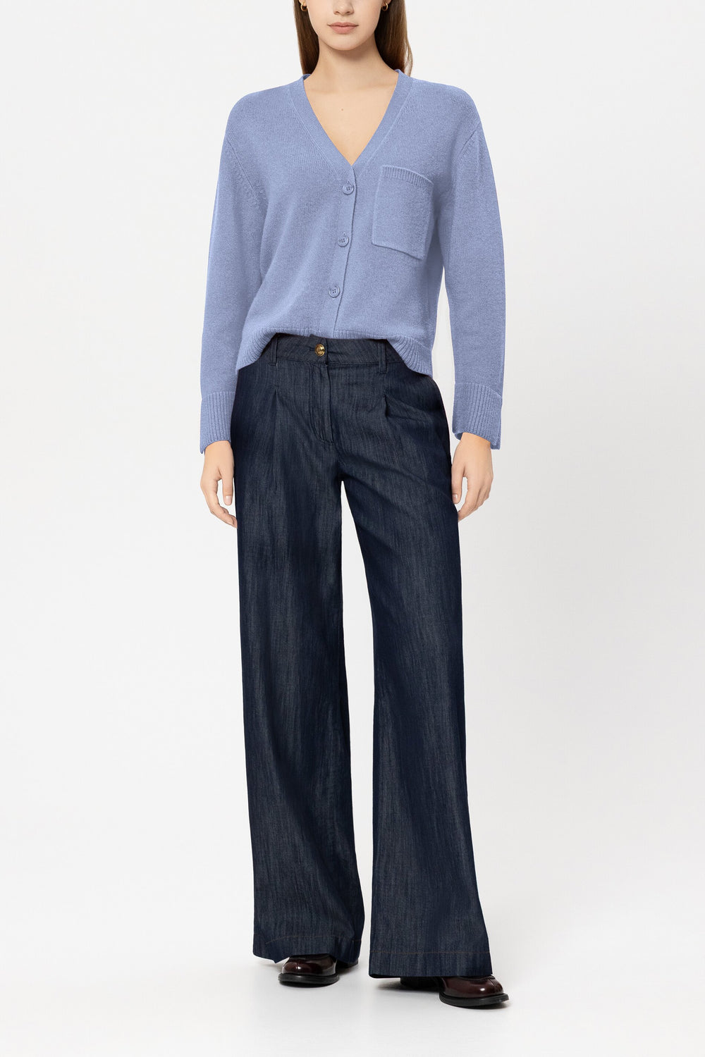 Cashmere-blend cardigan - casual blue - Standard