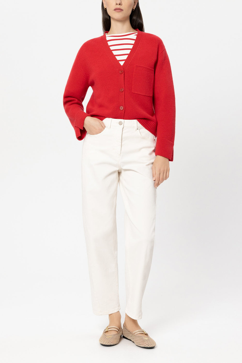 Cashmere-blend cardigan - cherry red - Standard