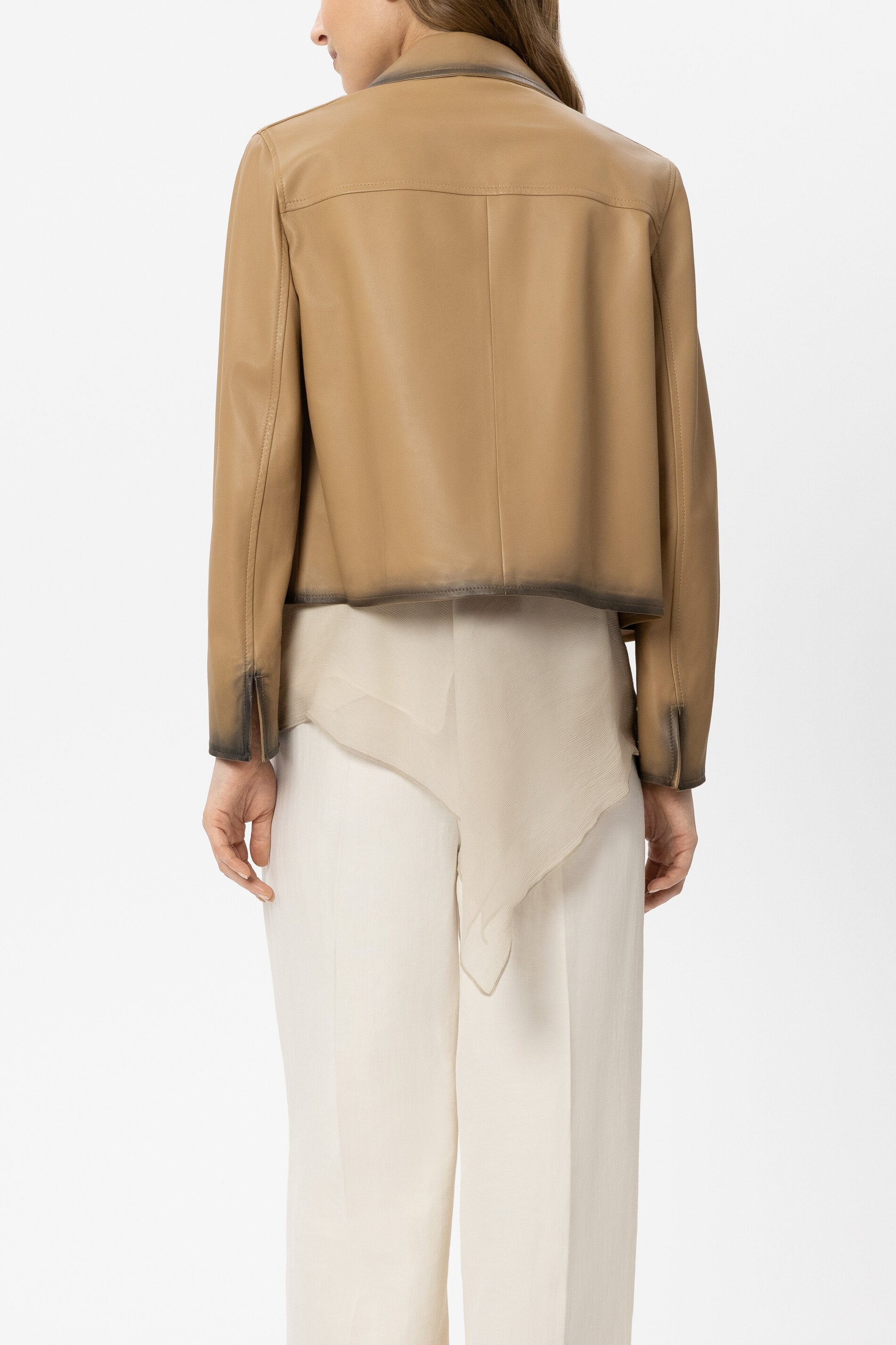 Lammnappa-Blazerjacke - golden camel - Standard | Model Rück