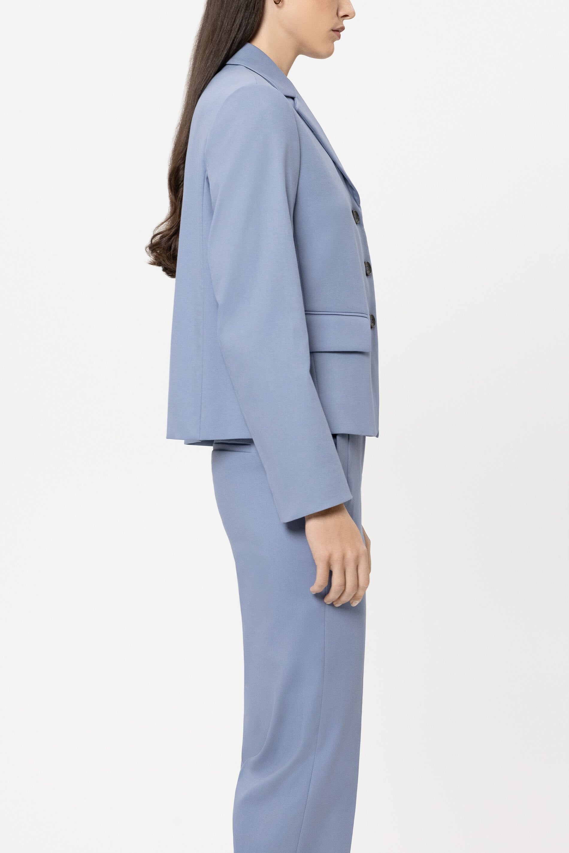 Gabardine-Blazer - casual blue - Standard | Model Seite