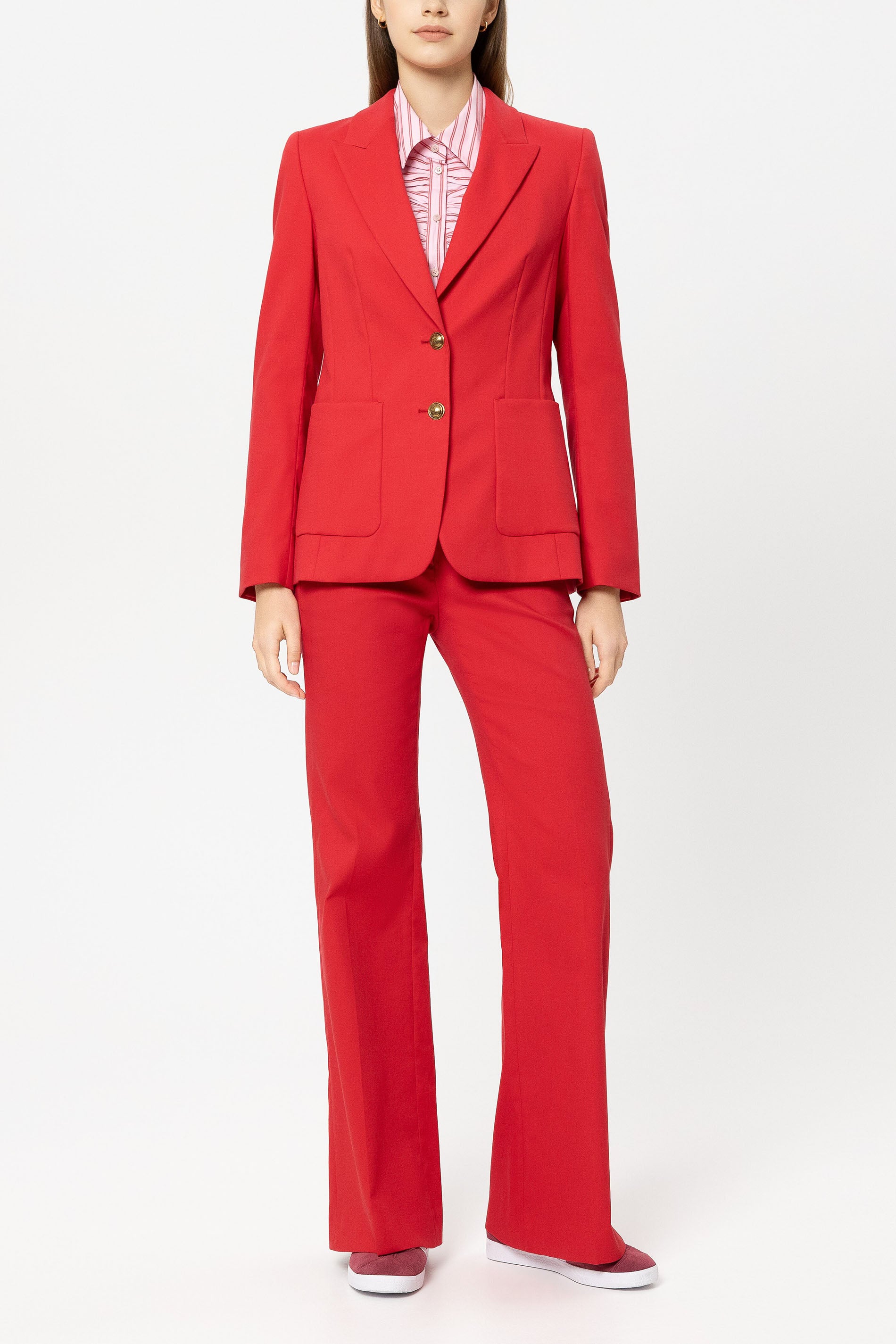 Gabardine-Blazer - cherry red - Standard | Model Front