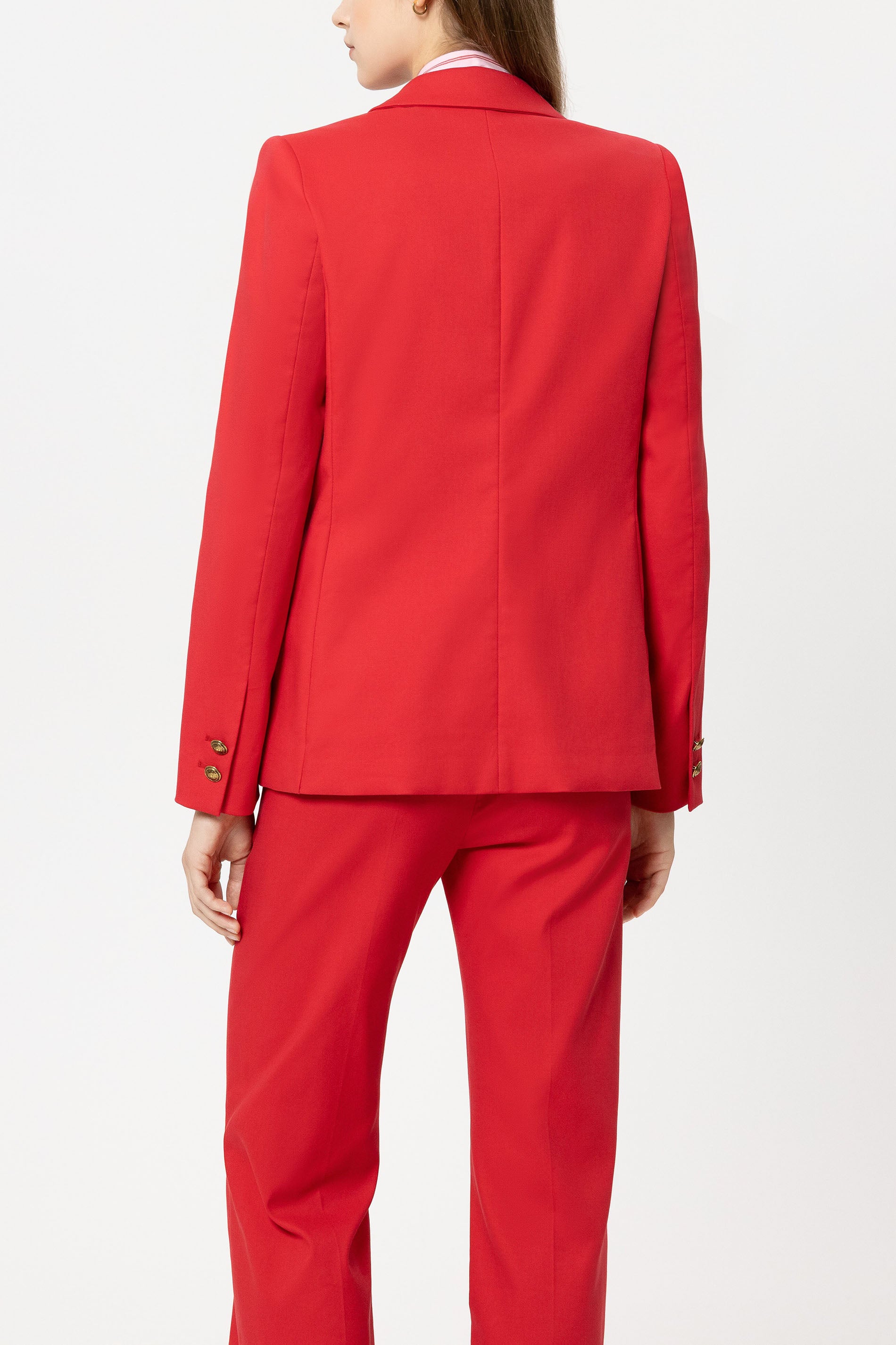 Gabardine-Blazer - cherry red - Standard | Model Rück