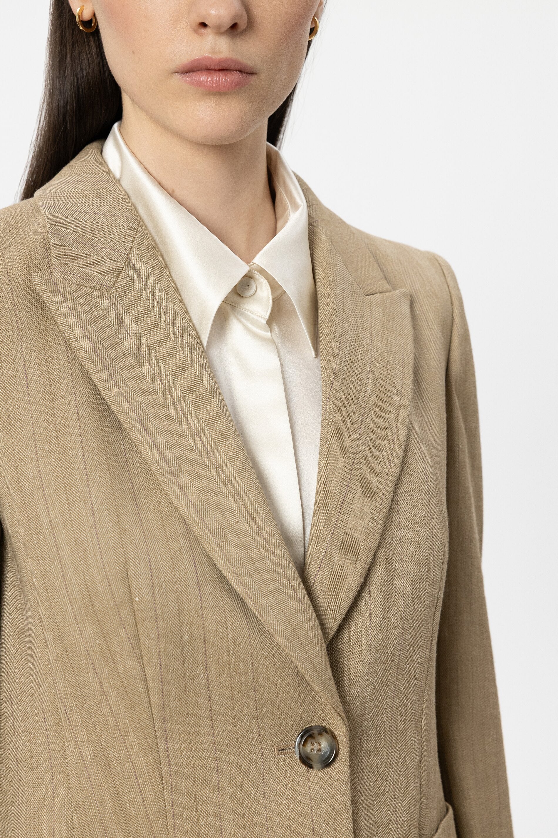 Blazer aus Leinen-Mix - sand - Standard | Model Detail