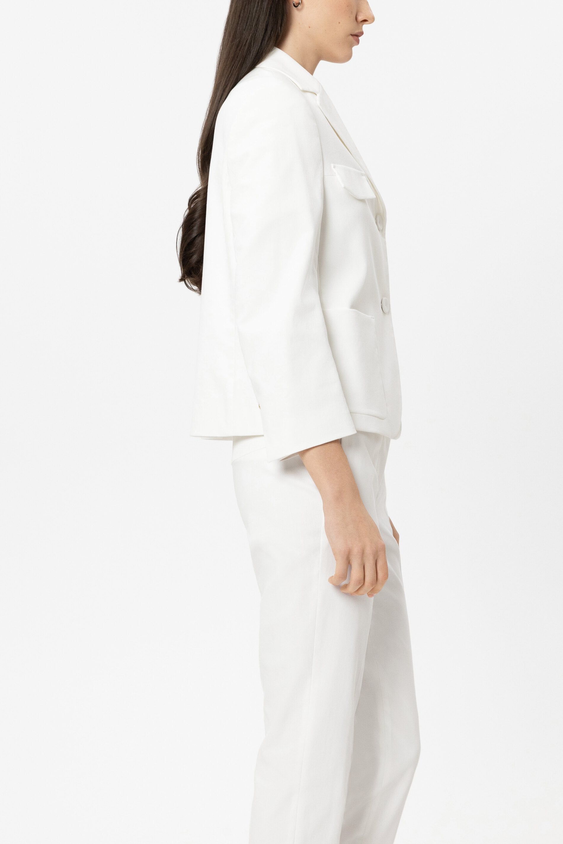 Twill-Blazerjacke - white - Standard | Model Seite