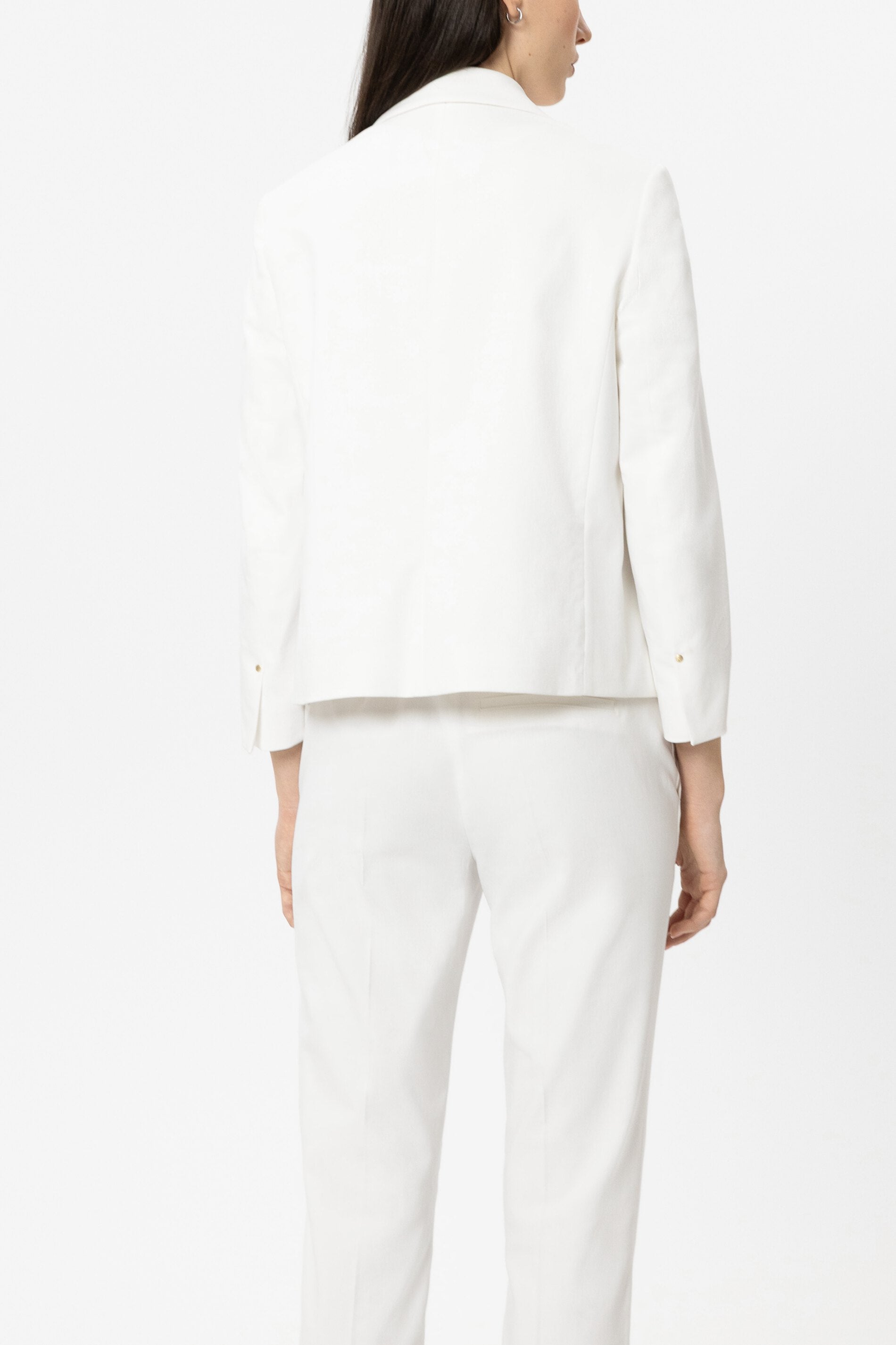 Twill-Blazerjacke - white - Standard | Model Rück