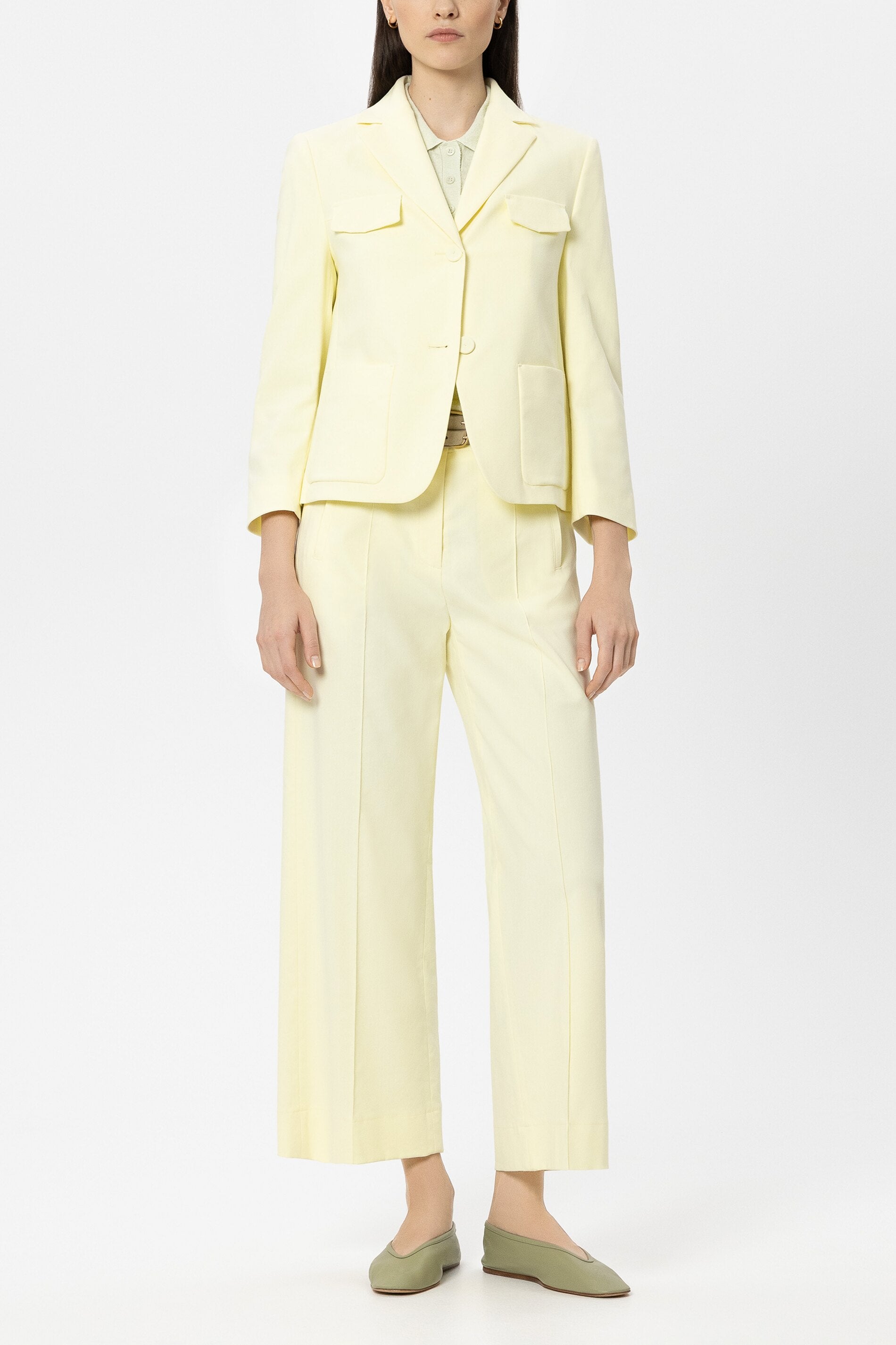 Twill-Blazerjacke - citron - Standard | Model Front