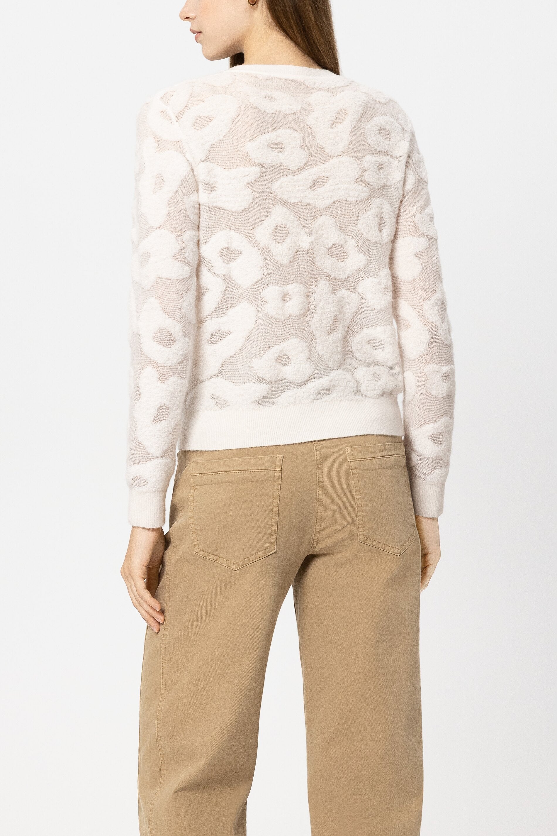 Cardigan mit Leo-Pattern - cream - Standard | Model Rück