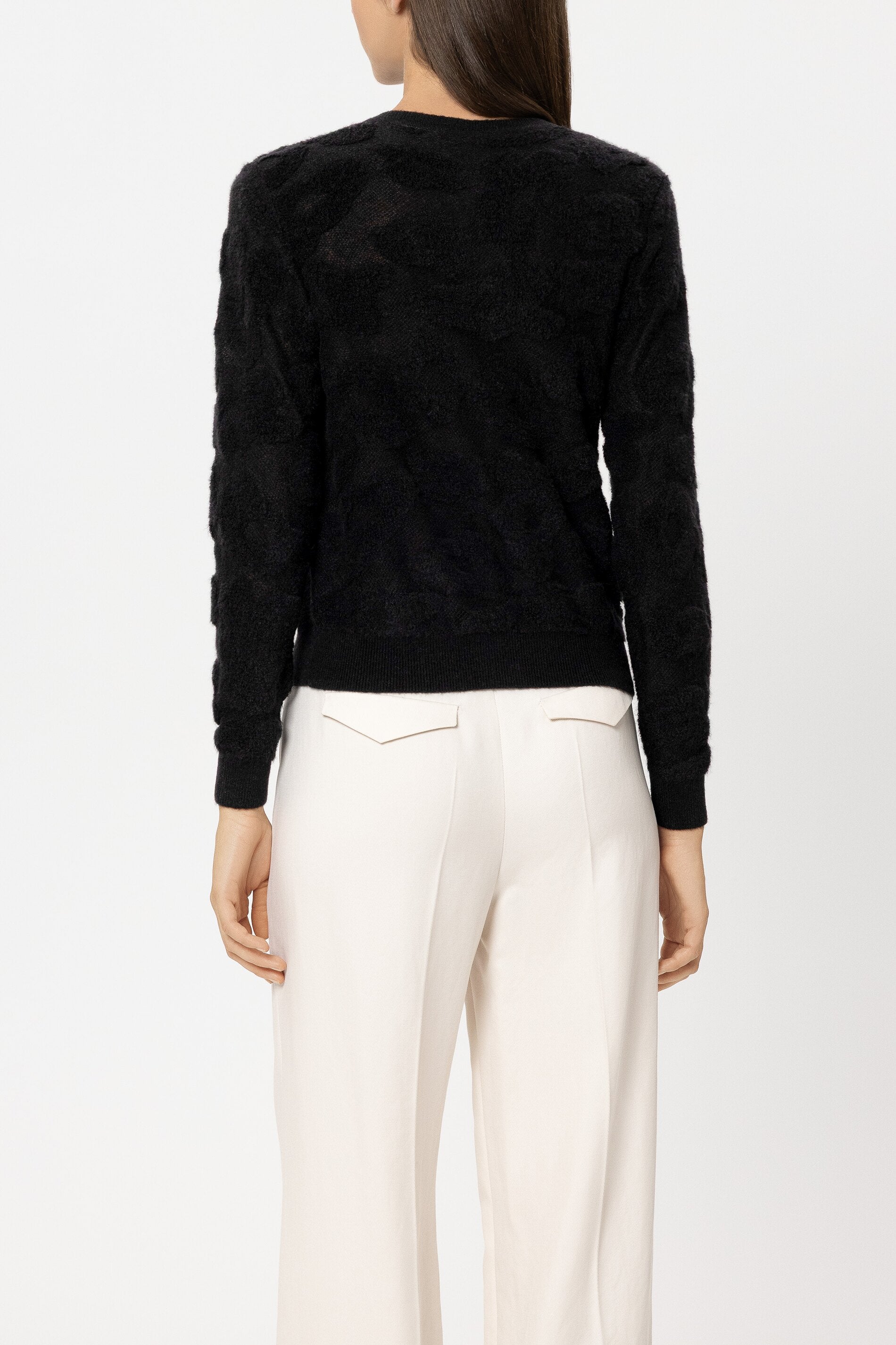 Cardigan mit Leo-Pattern - pure black - Standard | Model Rück