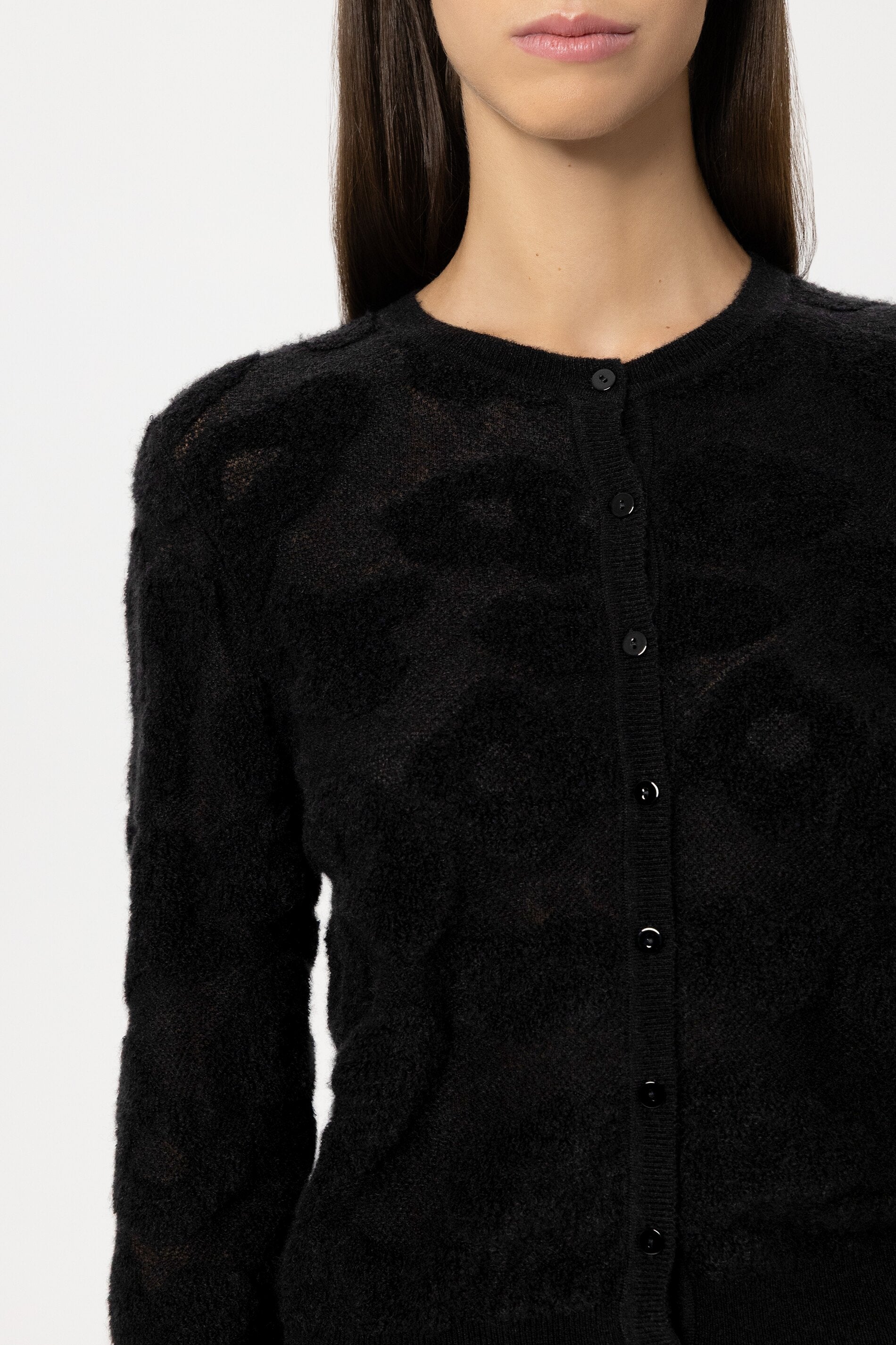 Cardigan mit Leo-Pattern - pure black - Standard | Model Detail