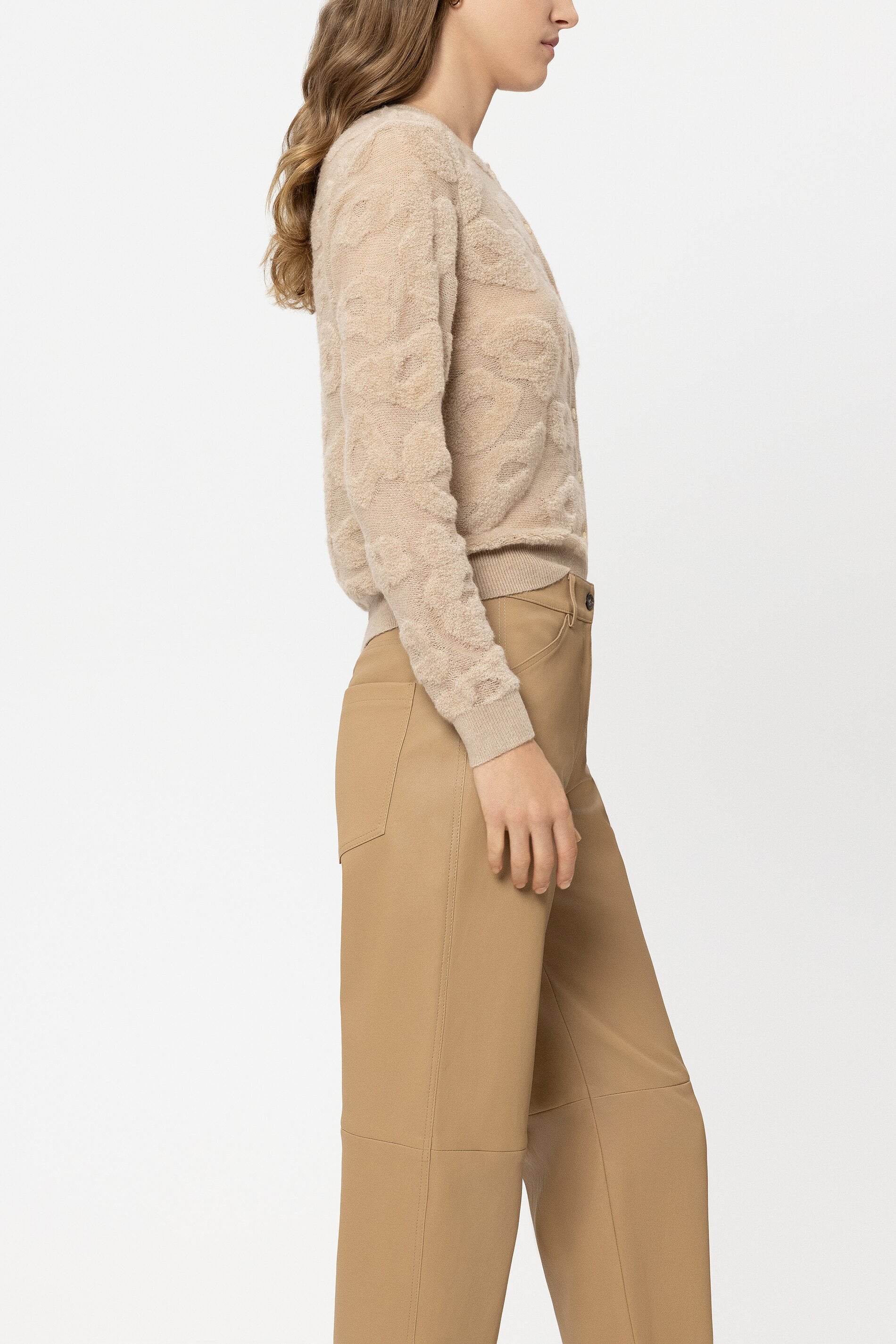 Cardigan mit Leo-Pattern - soft camel - Standard | Model Seite