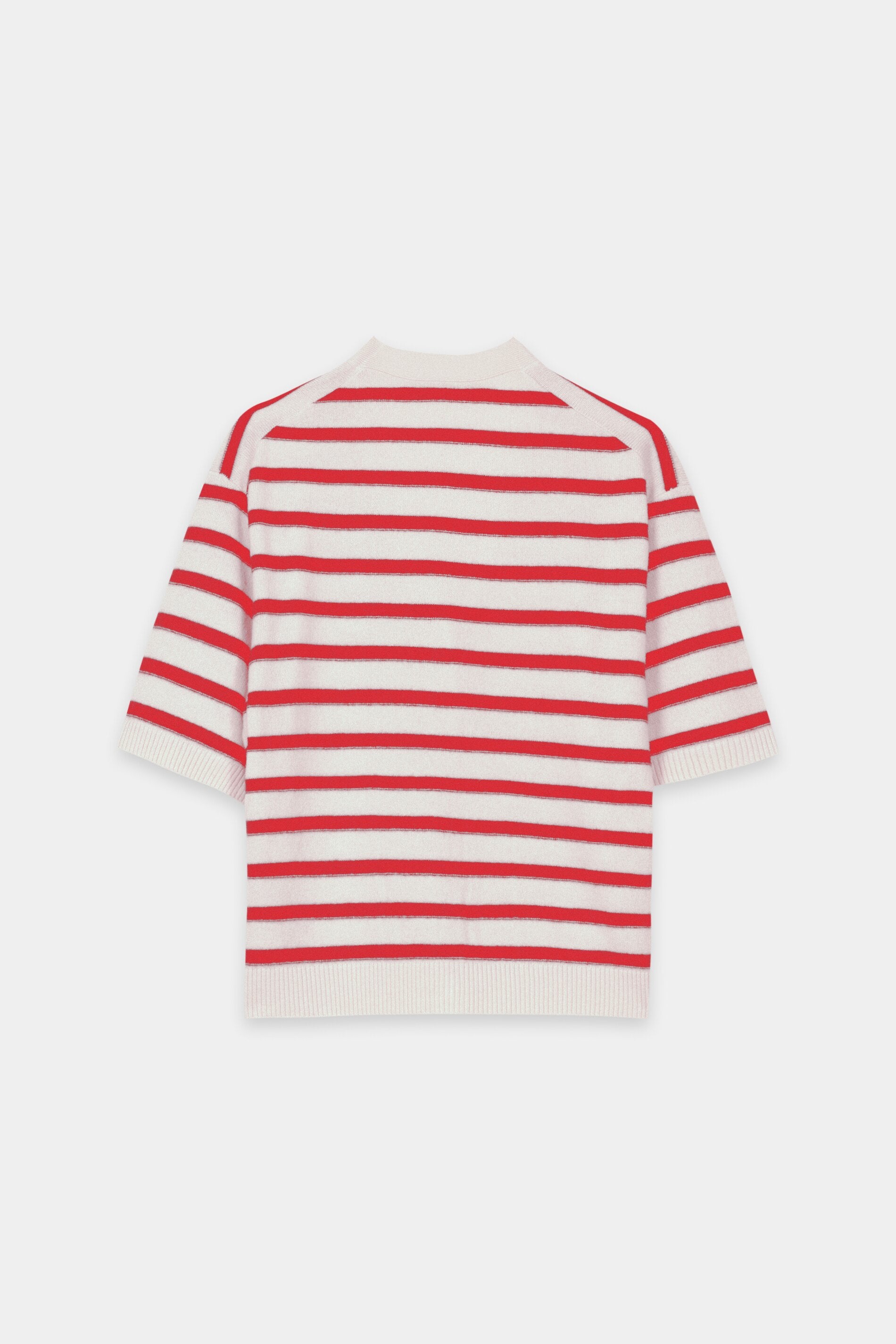 Cardigan aus Kaschmir-Mix - cherry red / cream - Standard | Artikel Rück