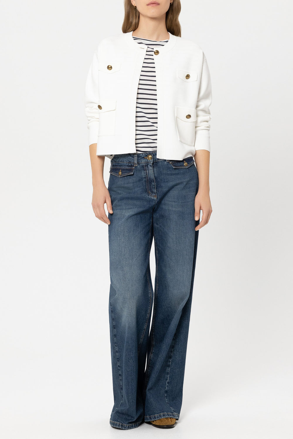 Blouson en maille fine - cream - Standard