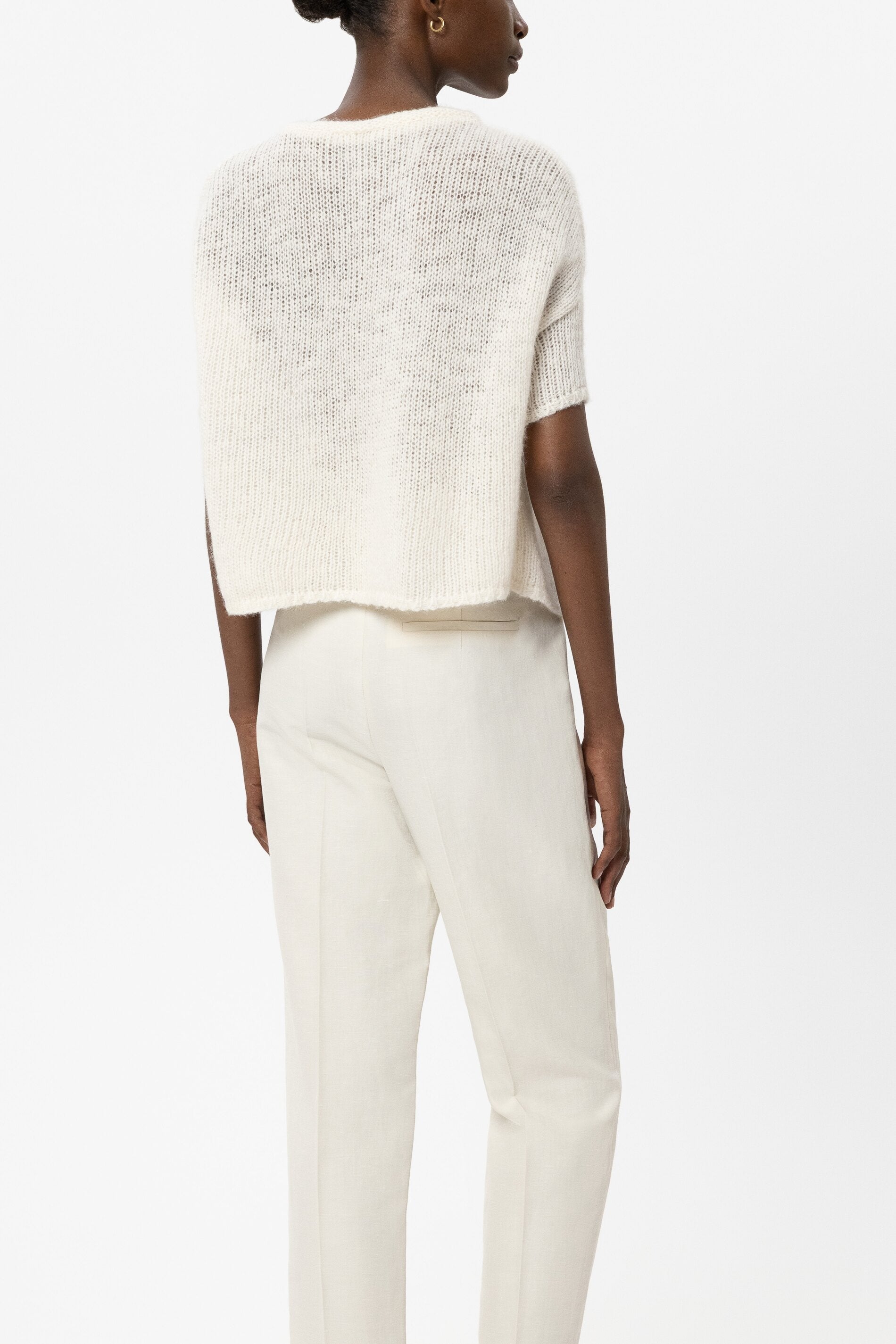 Cardigan aus Alpaka-Mix - milk - Standard | Model Rück