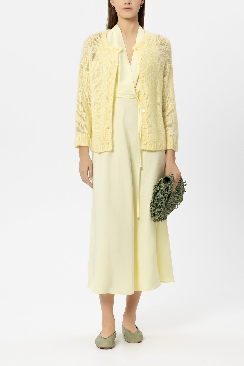 Cardigan made from alpaca mix - citron - Standard