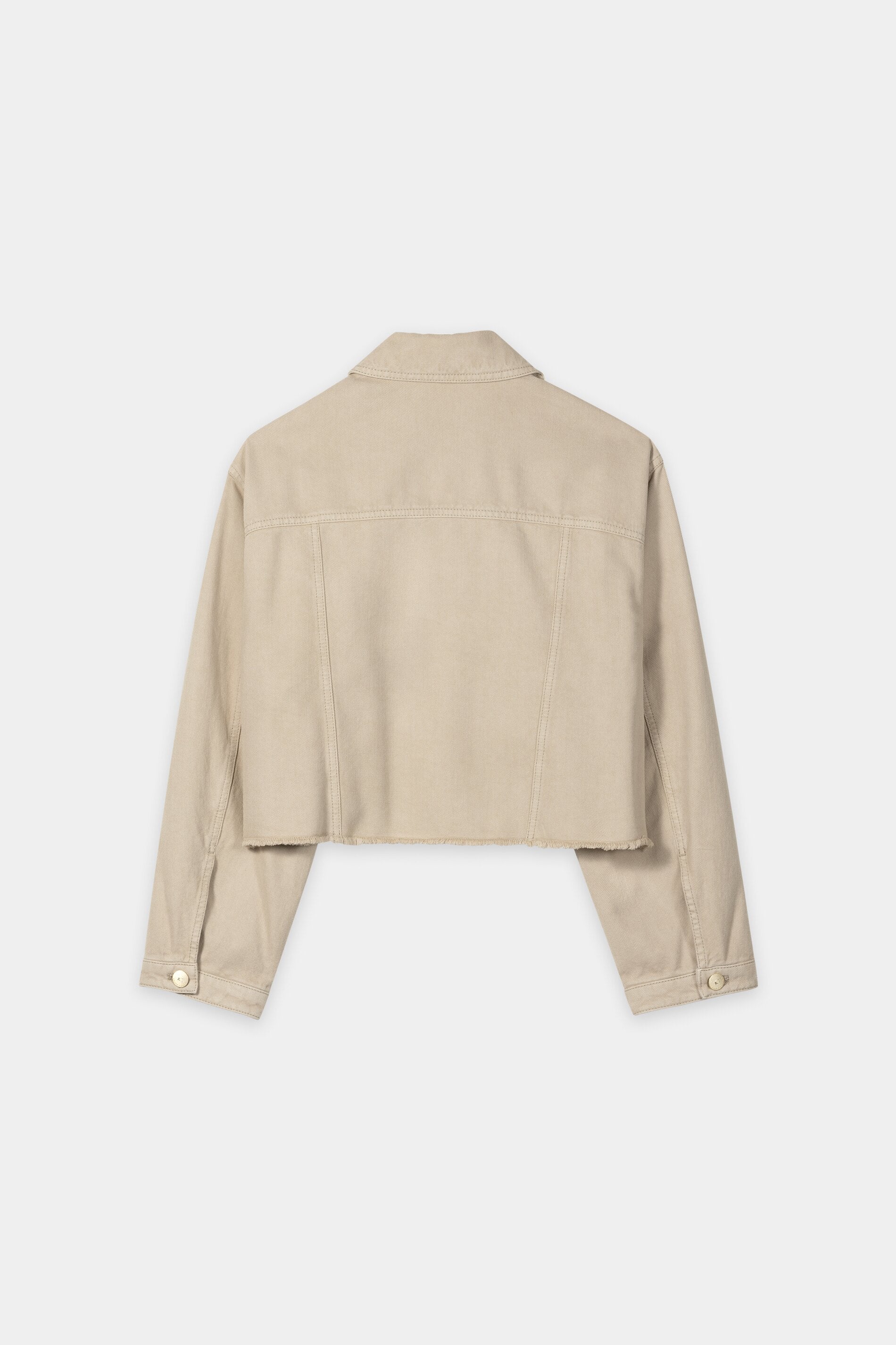 Denimjacke mit Raw-Saum - sand - Standard | Artikel Rück