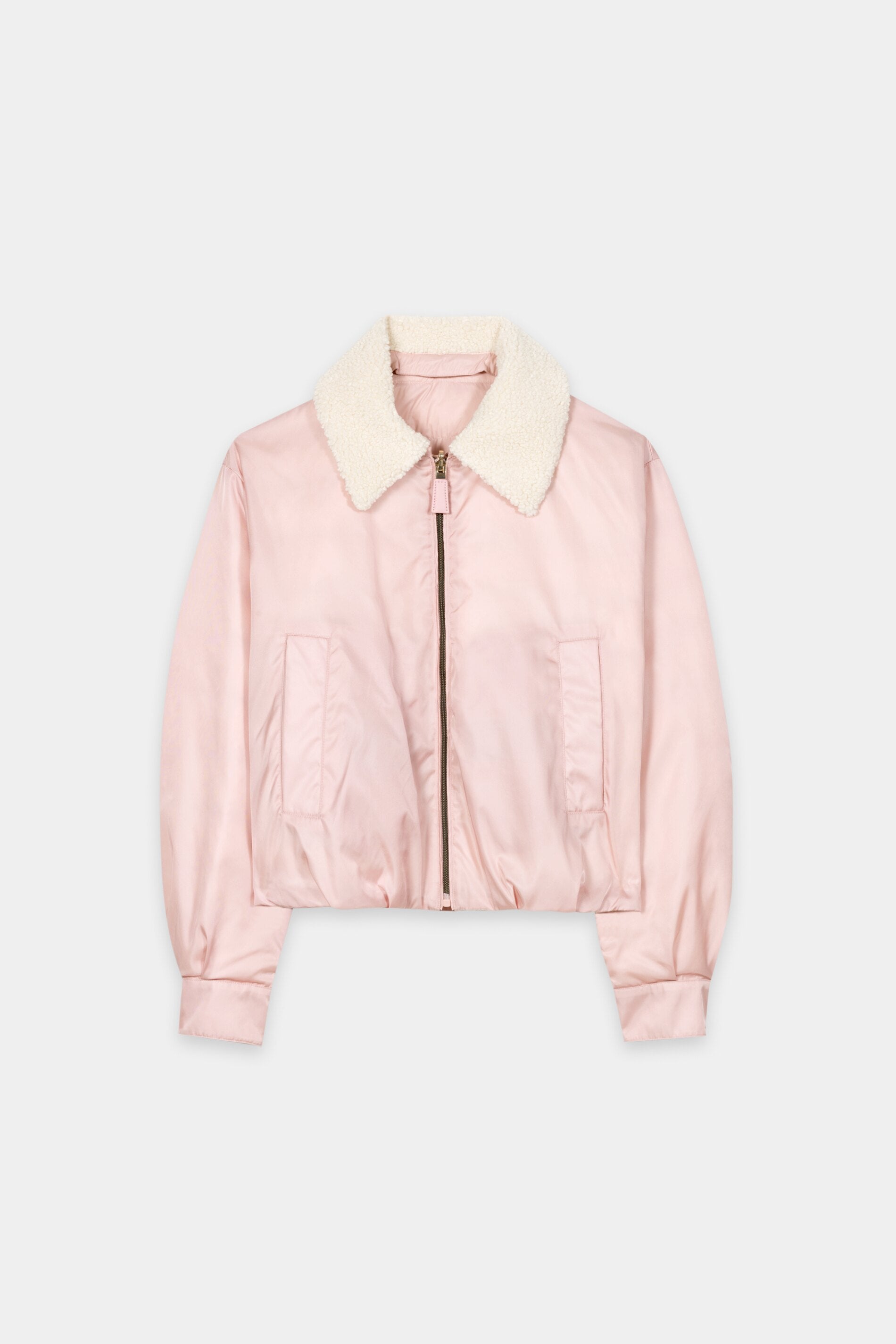 Outdoor-Daunenblouson - creamy blush - mit Pelzkragen | Artikel Front