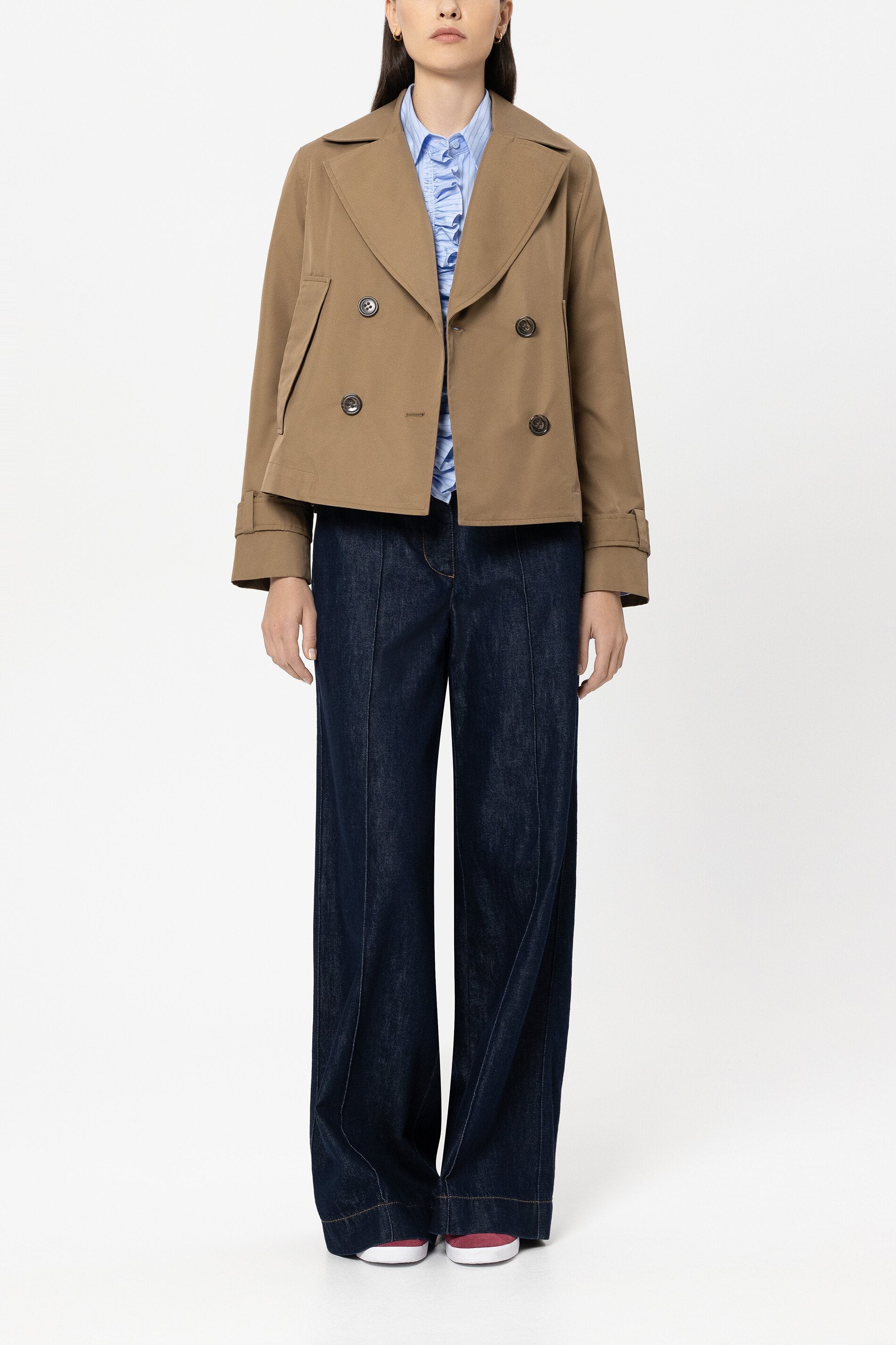 Gabardine-Trenchjacke - tobacco - Standard | Model Front