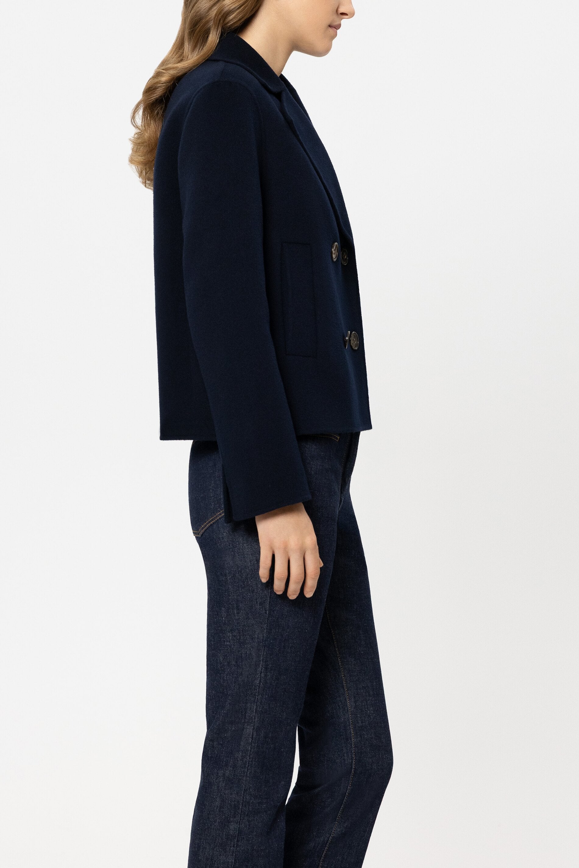 Doubleface-Cabanjacke - navy blue - Standard | Model Seite