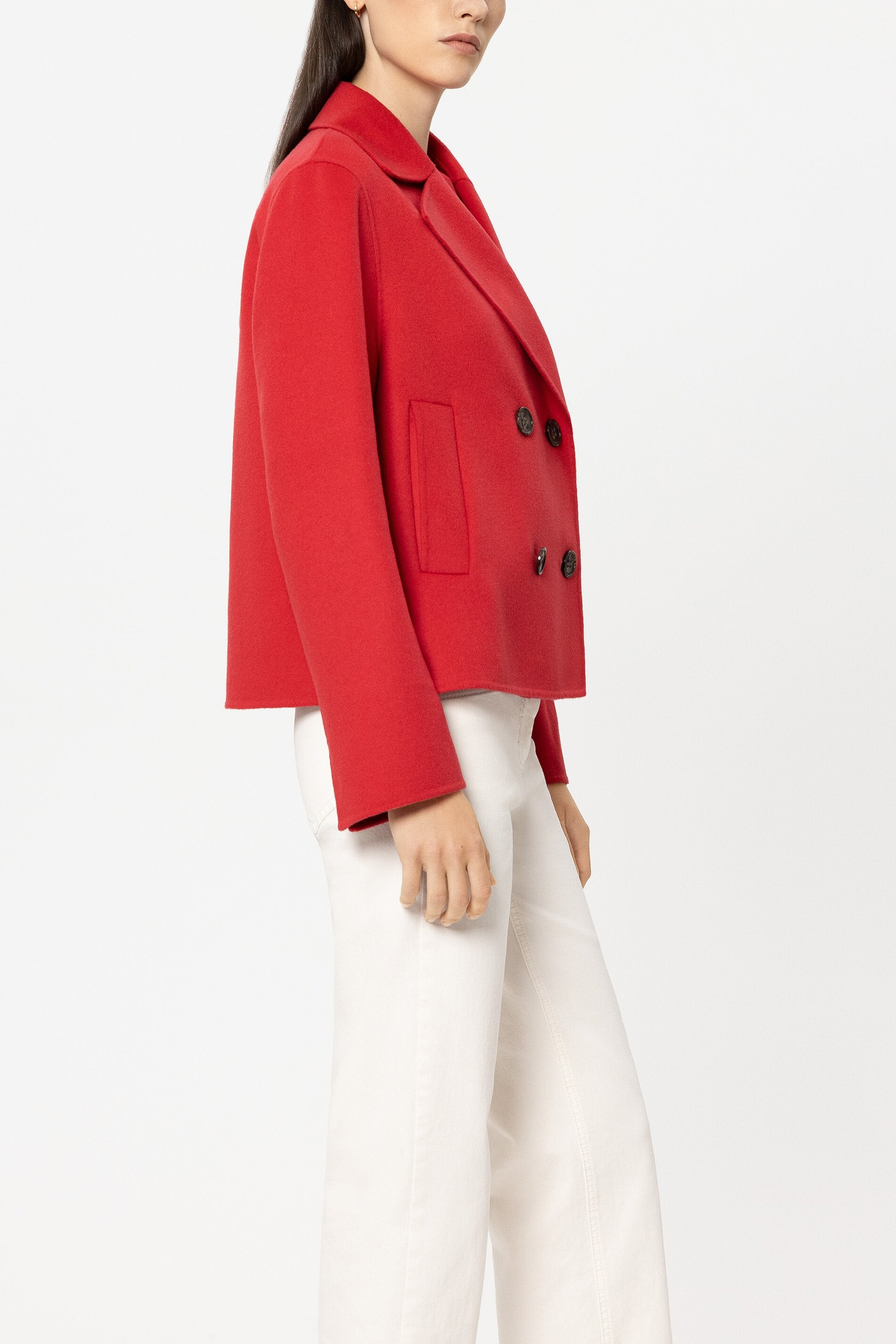 Doubleface-Cabanjacke - cherry red - Standard | Model Seite