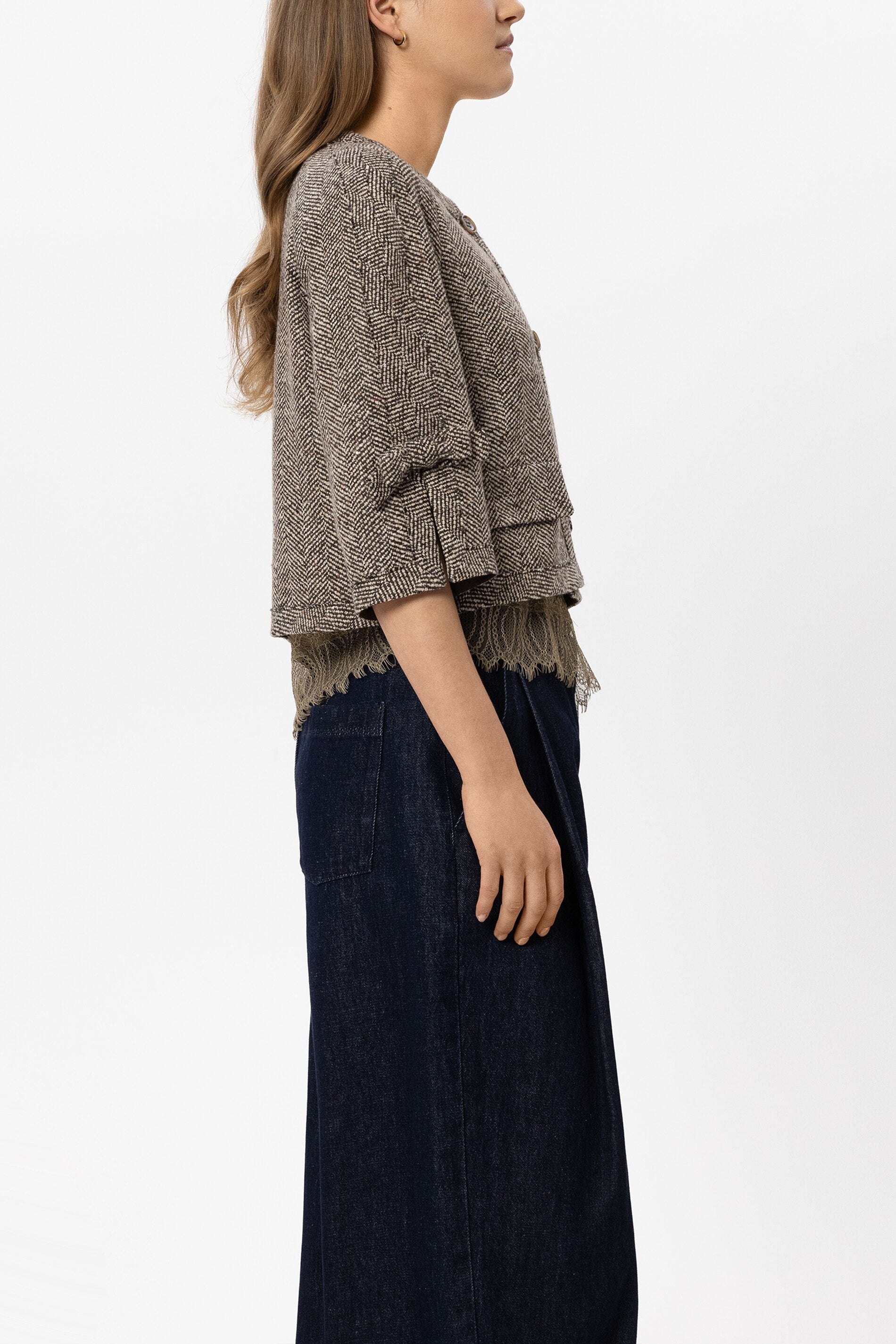 Fischgrat-Jacke - multi - Standard | Model Seite