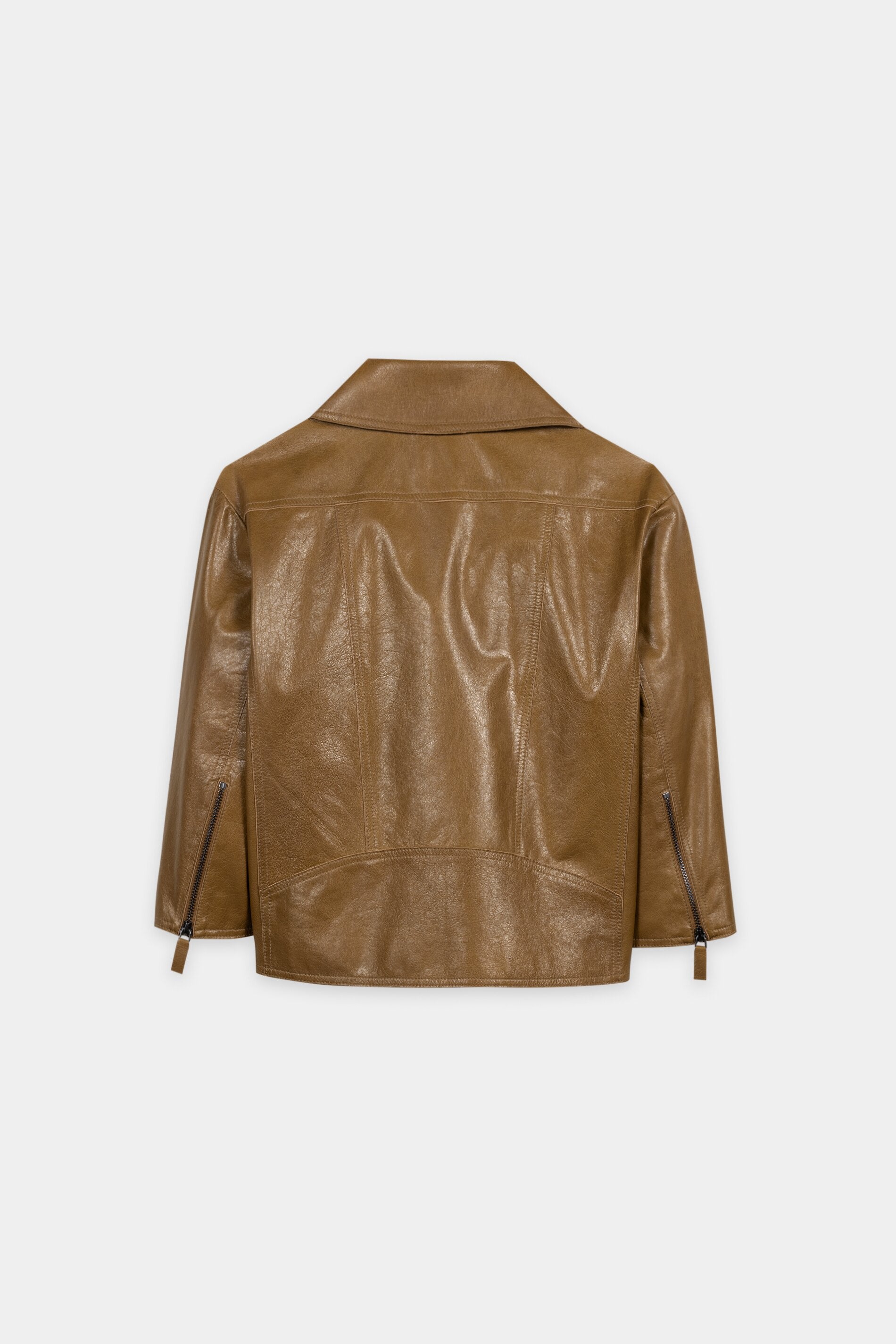 Lammnappa-Lederjacke - olio - Standard | Artikel Rück