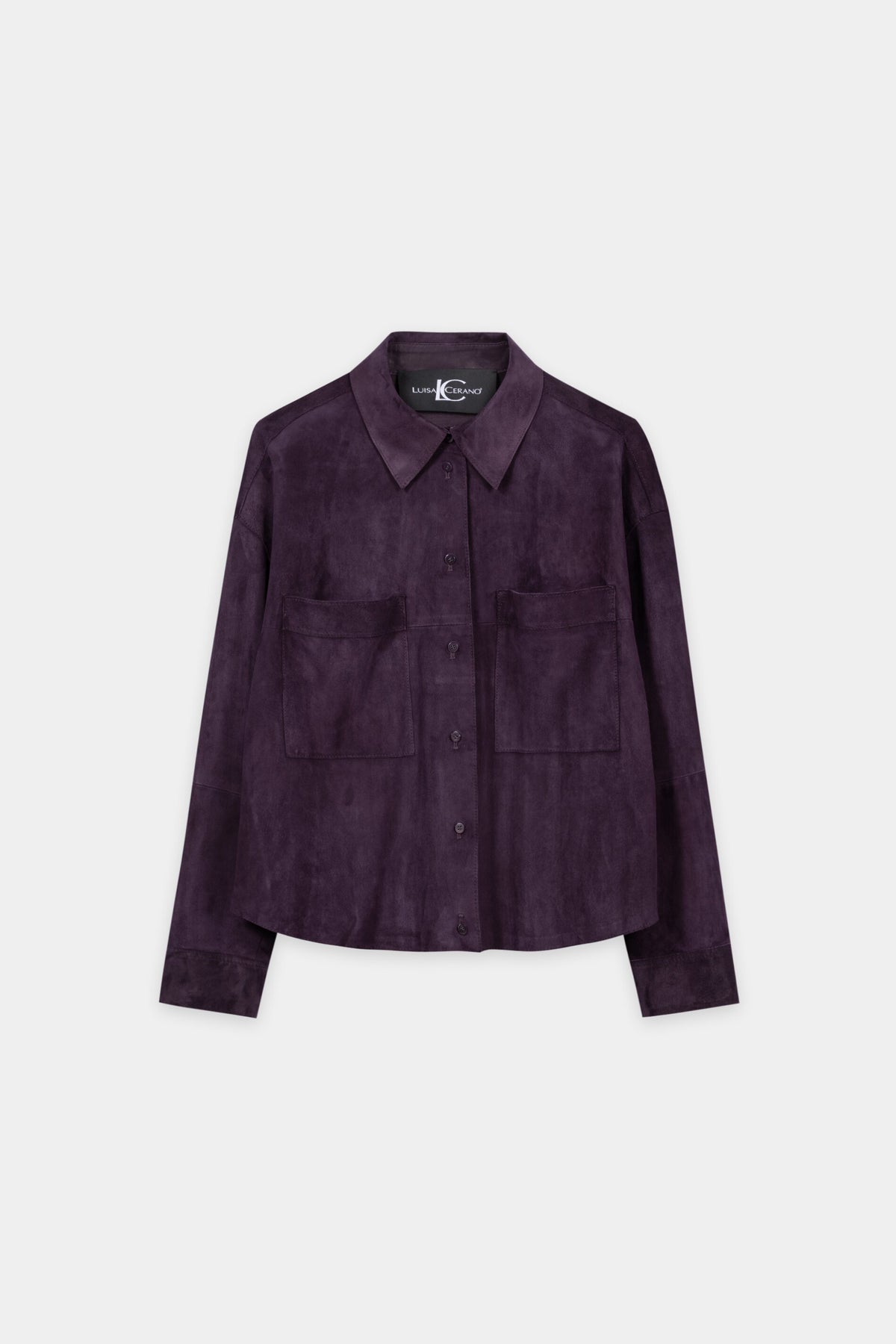 Veloursleder-Hemdjacke - plum - Standard | Artikel Front