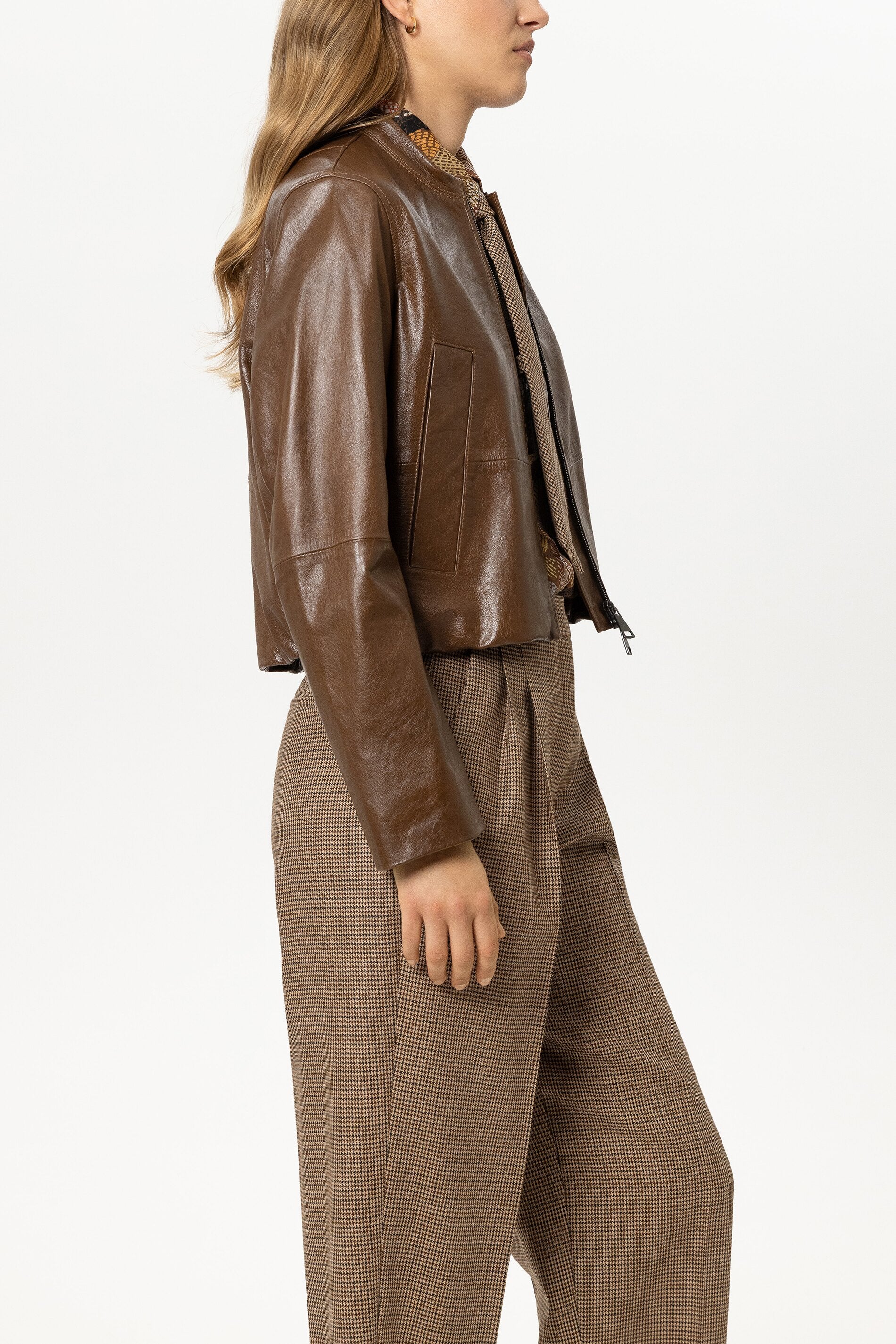 Lammnappa-Blouson - caramel - Standard | Model Seite