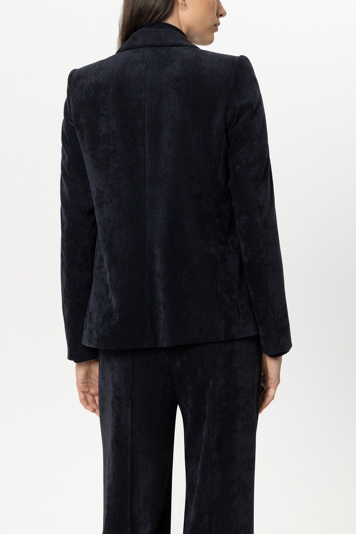 Cord-Ein-Knopf-Blazer - winter navy - Standard | Model Rück