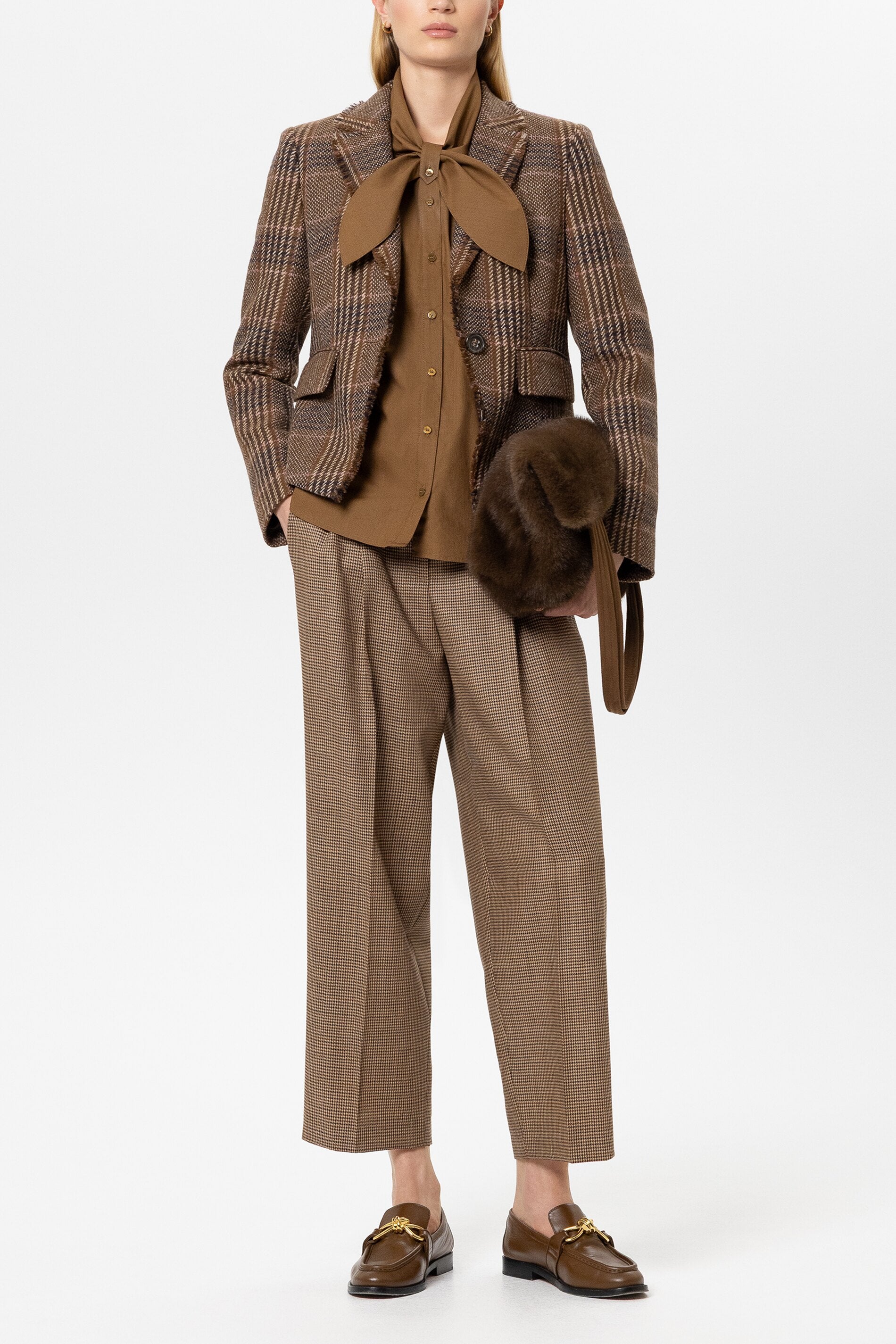 Karo-Ein-Knopf-Blazer - multi - Standard | Model Front