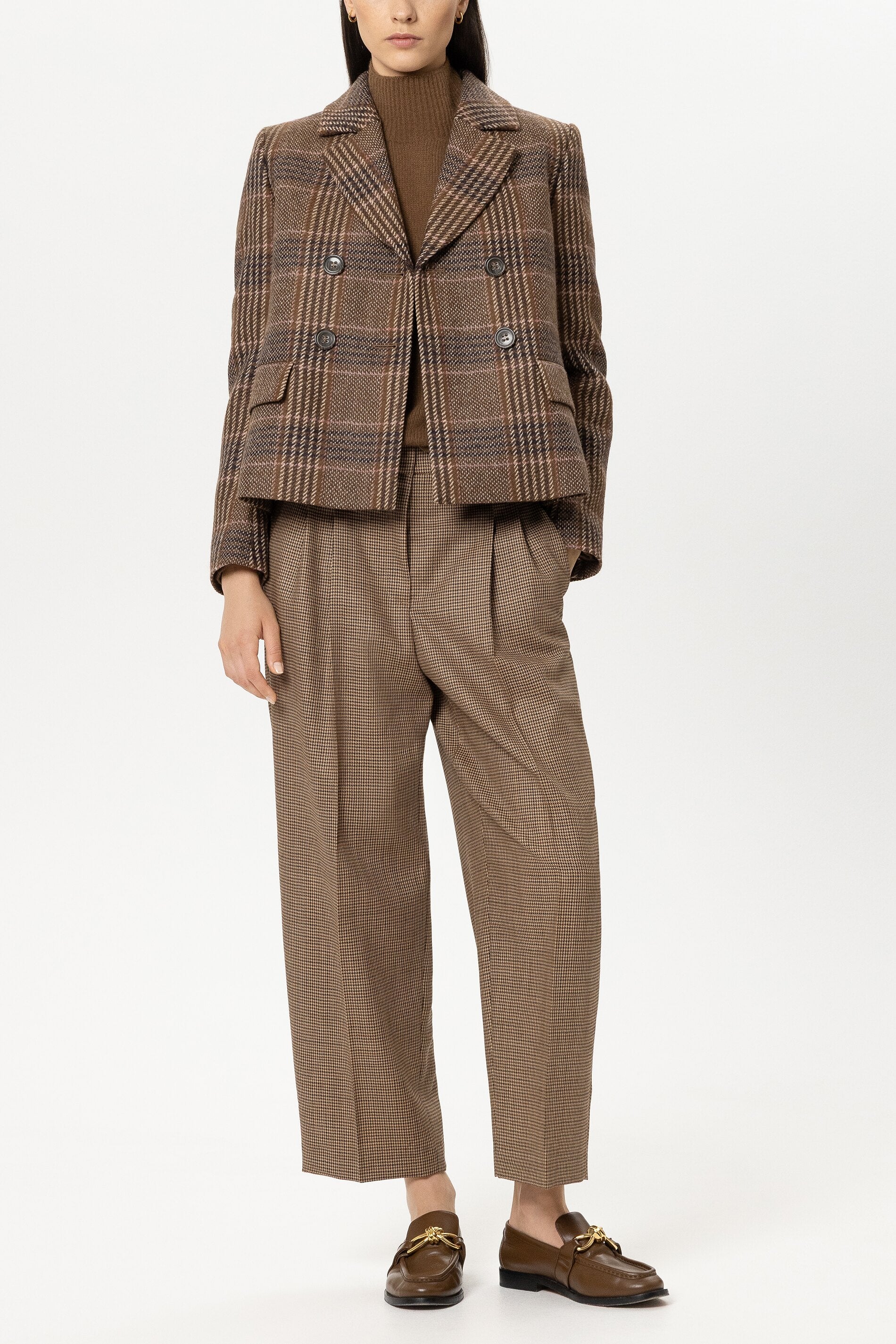 Karo-Blazer aus Woll-Mix - multi - Standard | Model Front