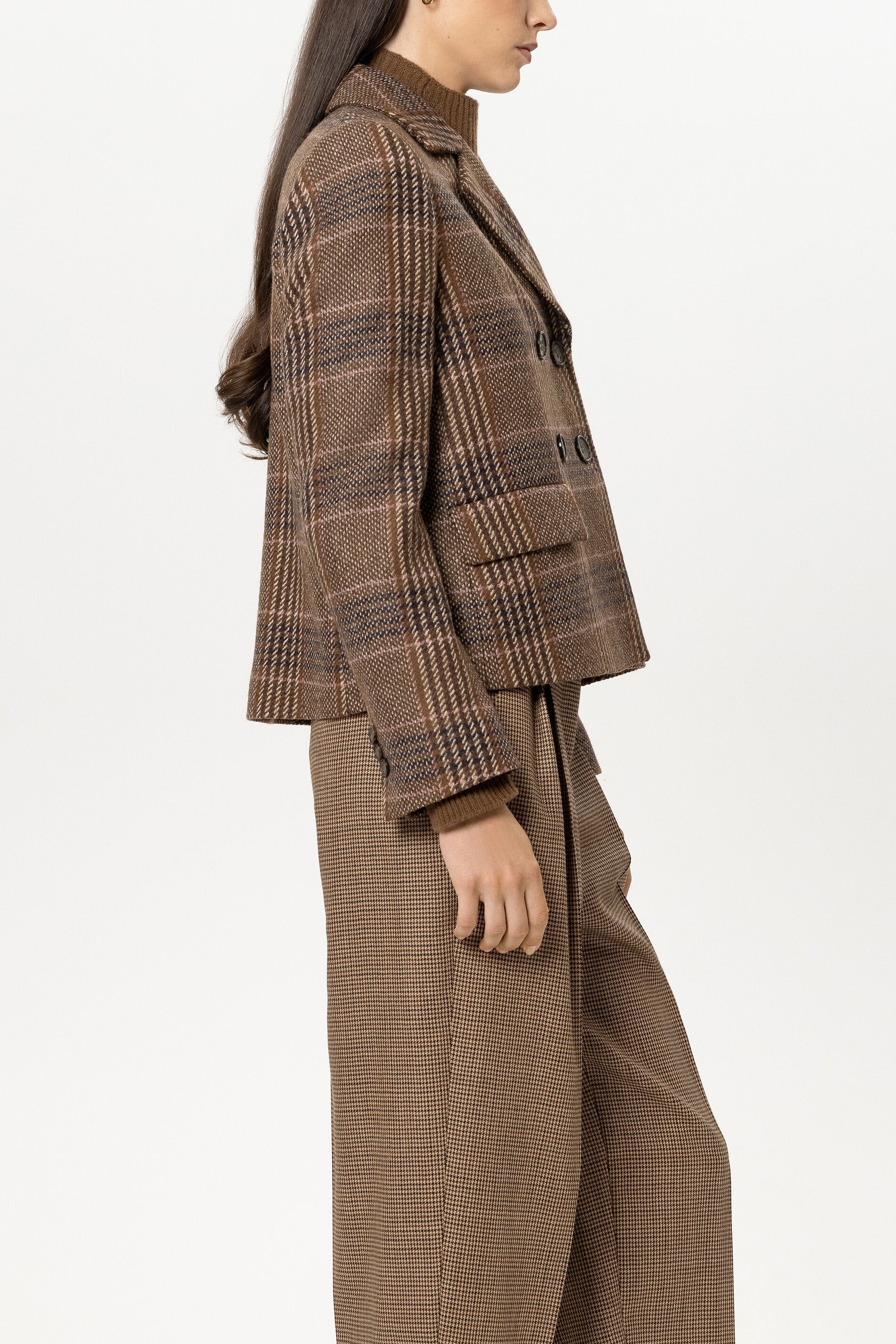 Karo-Blazer aus Woll-Mix - multi - Standard | Model Seite