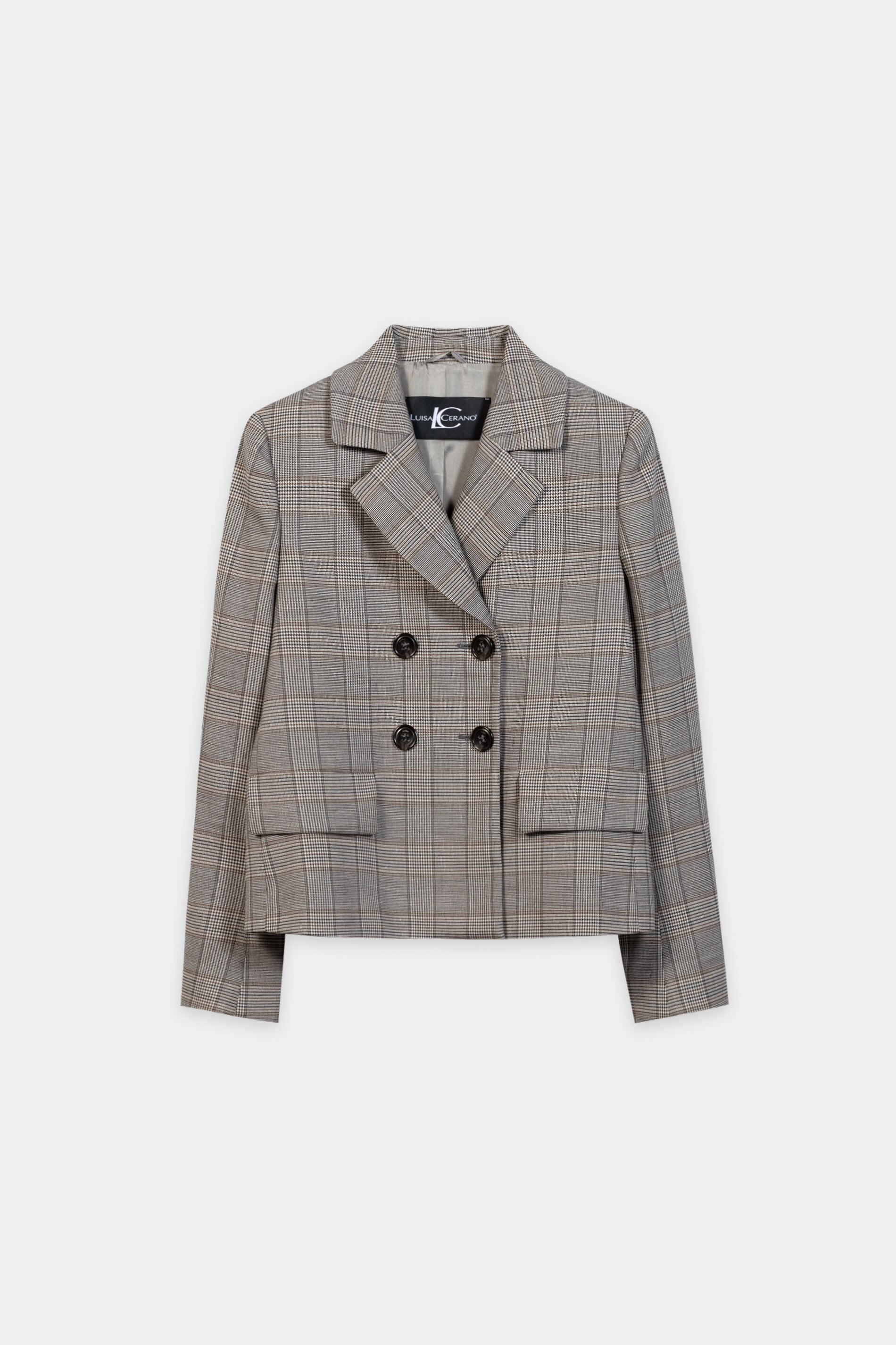 Karo-Blazer aus Woll-Mix - heather grey - Standard | Artikel Front