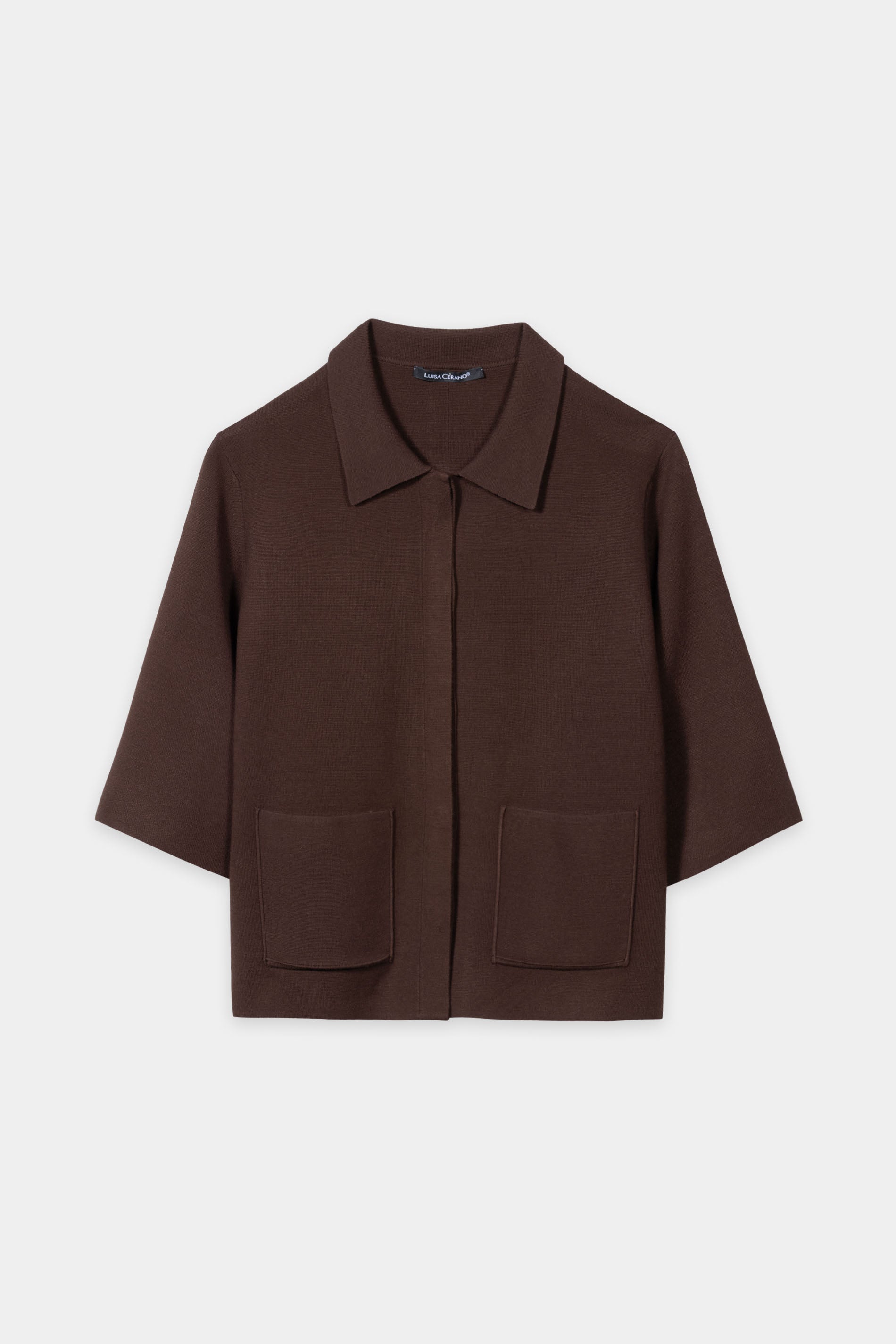 Feinstrick-Cardigan - marone - Standard | Artikel Front