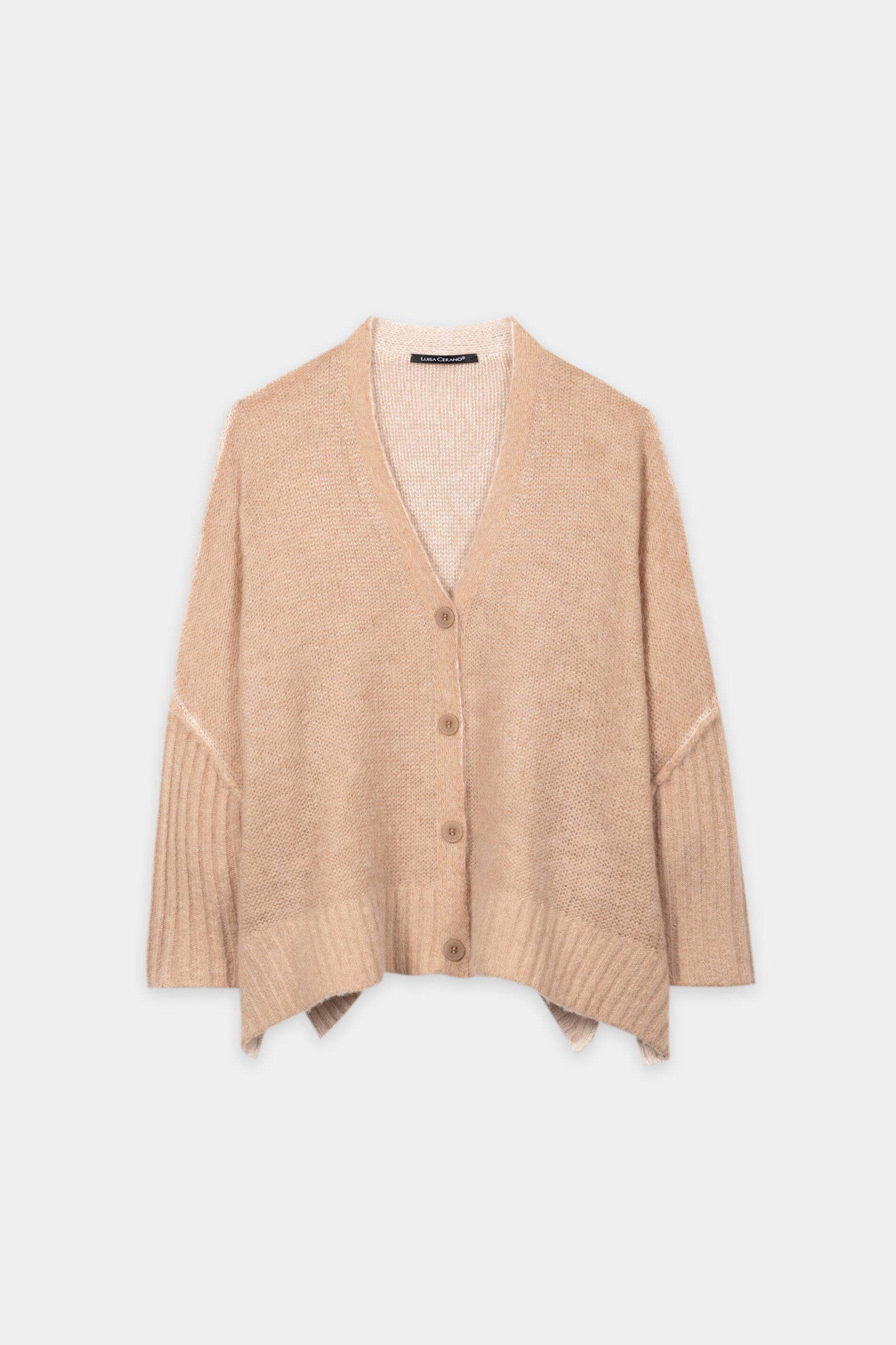 Cape-Cardigan aus Alpaka-Mix - nude - Standard | Artikel Front
