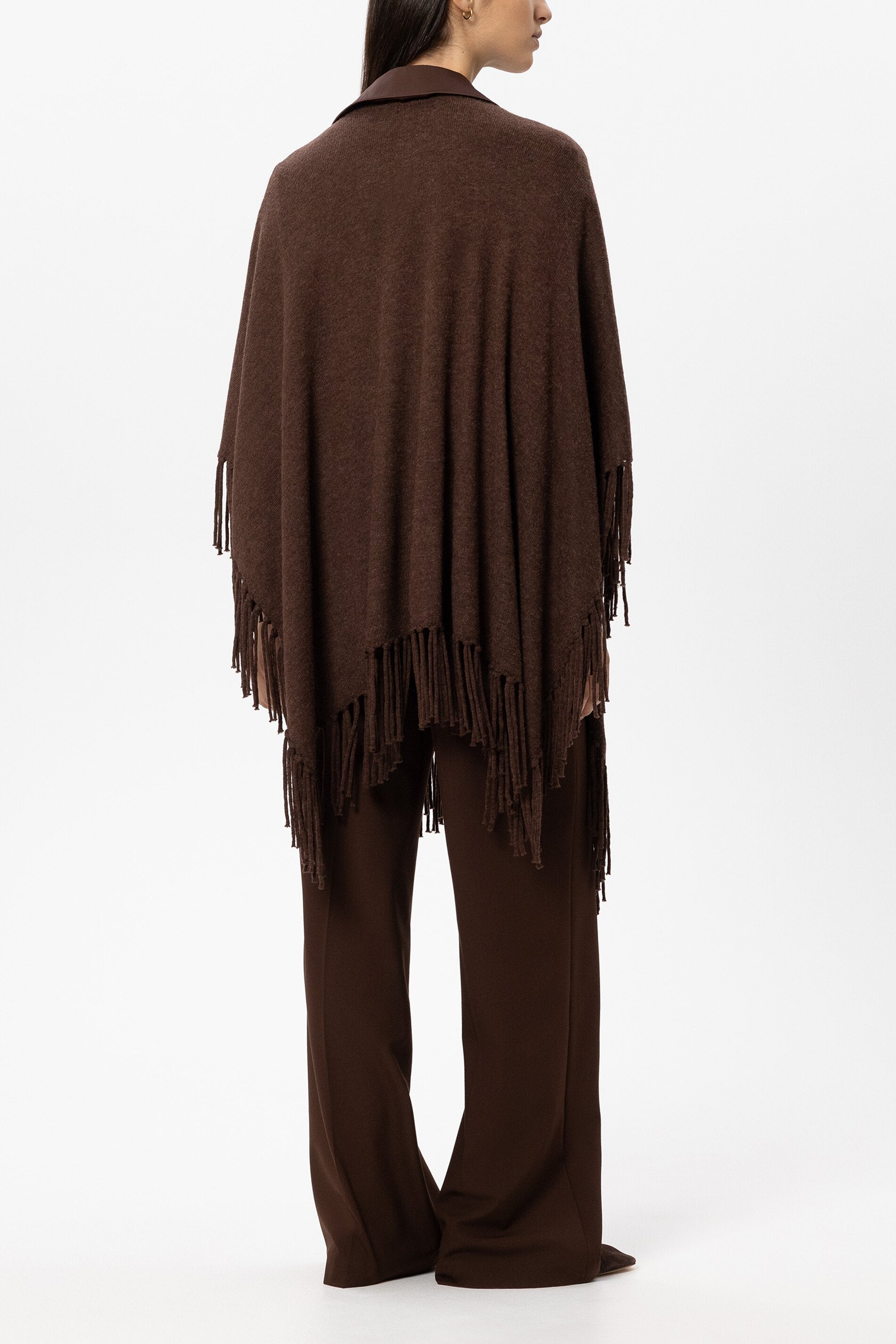 Cape aus Alpaka-Mix - marone - Standard | Model Rück