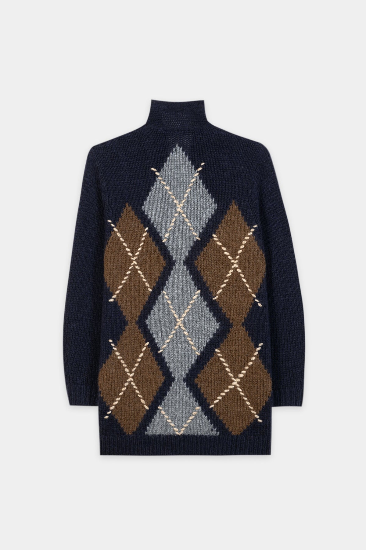 Alpaka-Mix-Cardigan mit Muster - multi - Standard | Artikel Rück