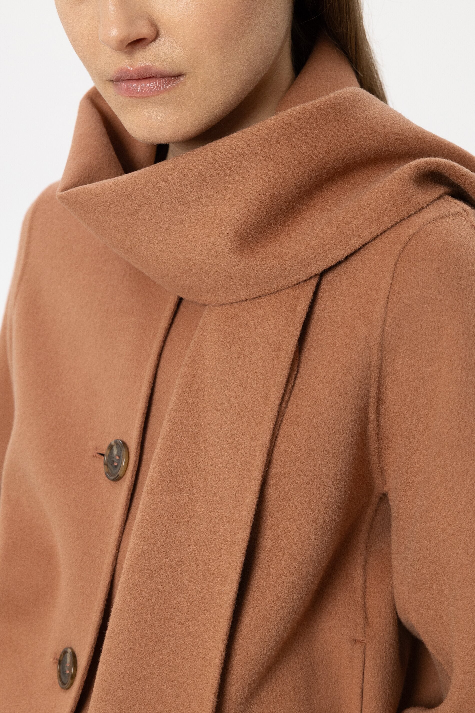 Doubleface-Jacke mit Schal - brick - Standard | Model Detail