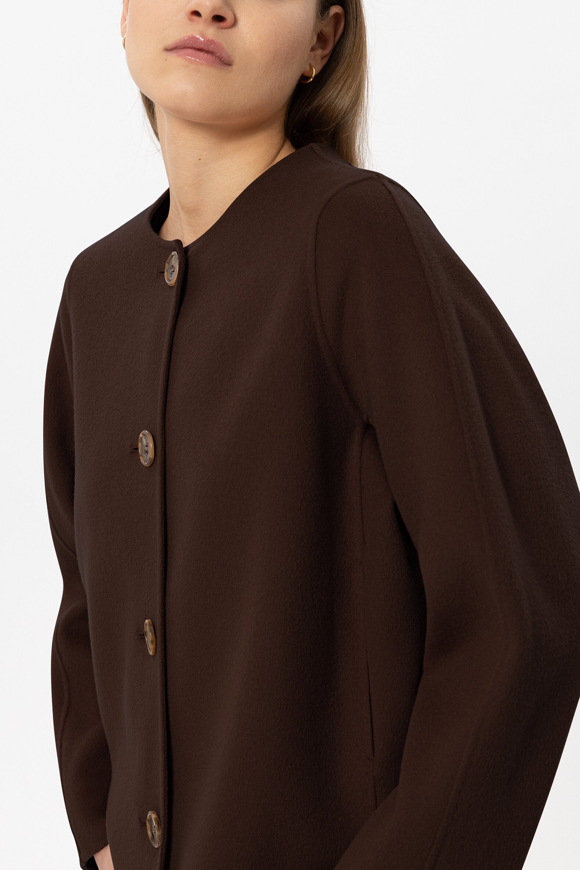 Doubleface-Jacke mit Schal - marone - Standard | Model Detail