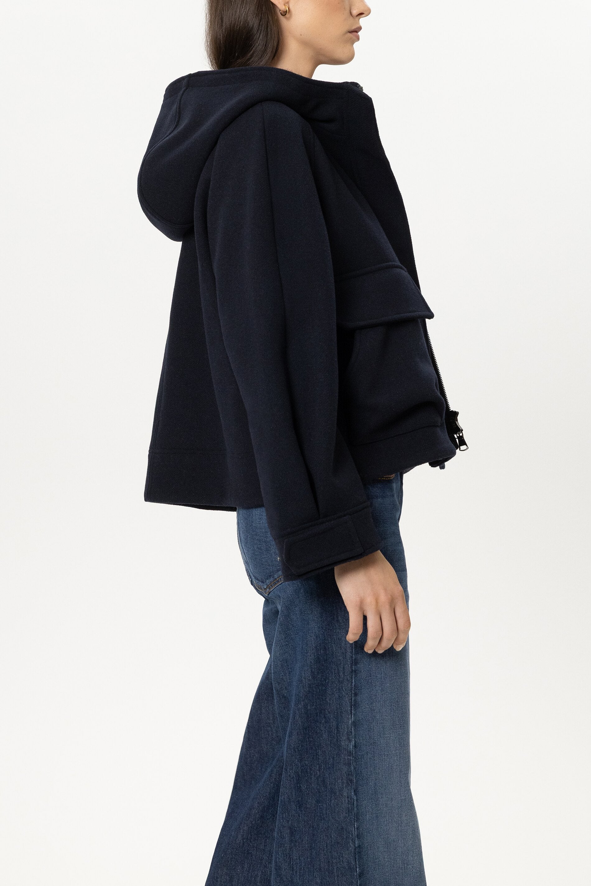 Outdoorjacke aus Woll-Mix - winter navy - Standard | Model Seite