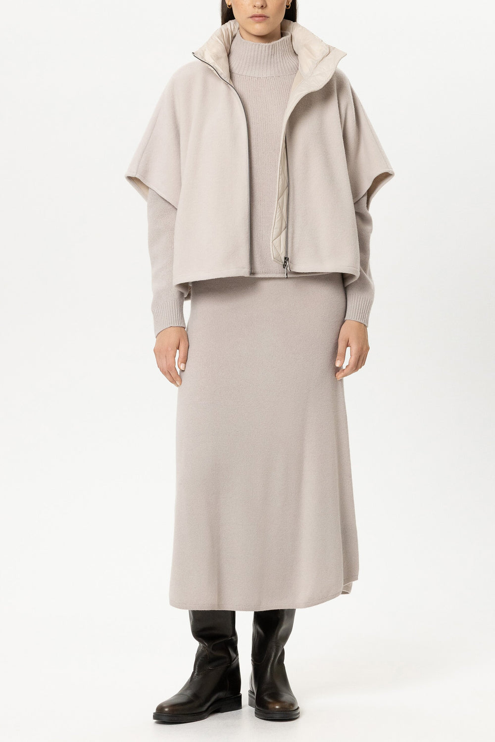 Outdoorcape aus Woll-Mix - pearl - Standard