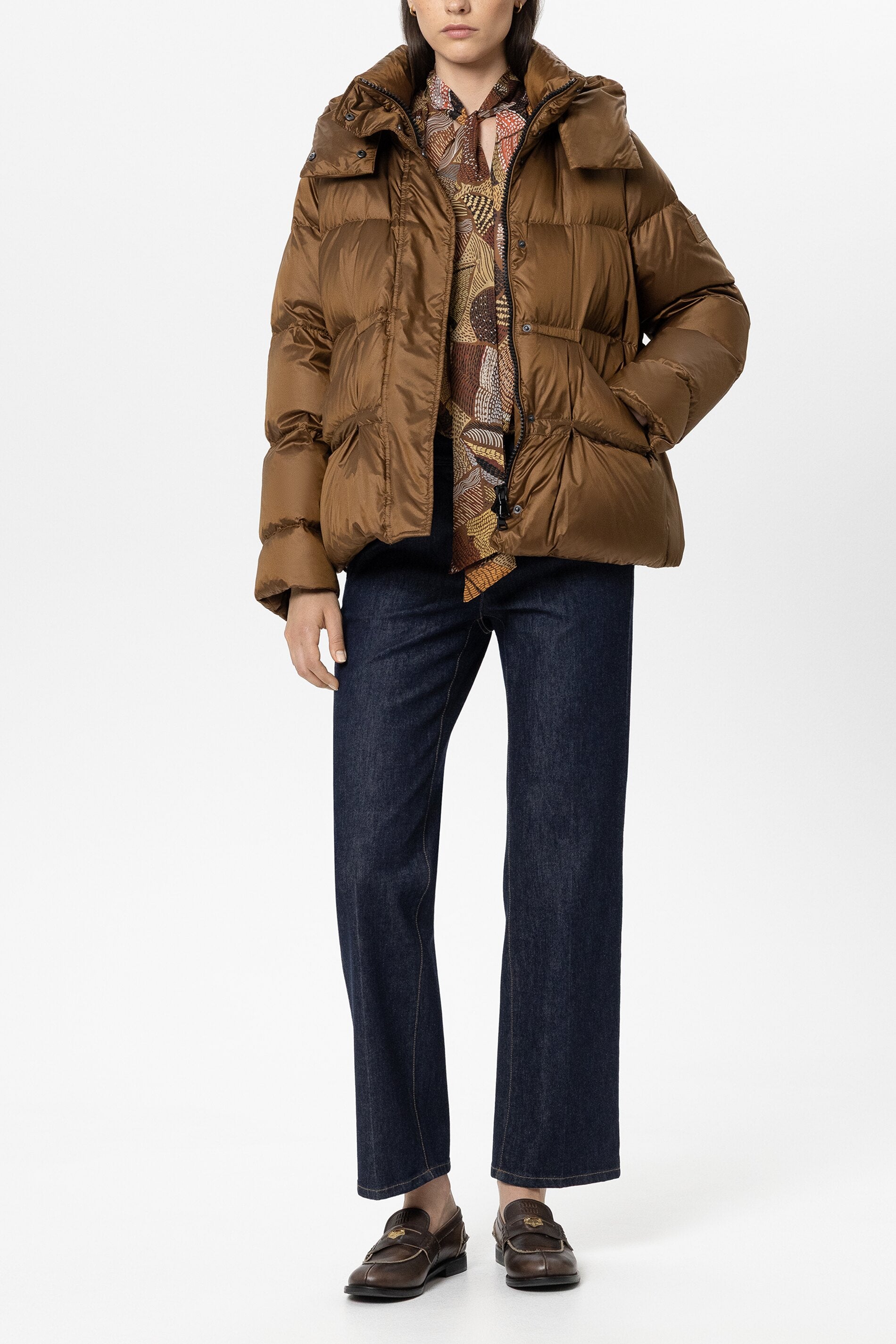 Daunen-Outdoorjacke - caramel - Standard | Model Front