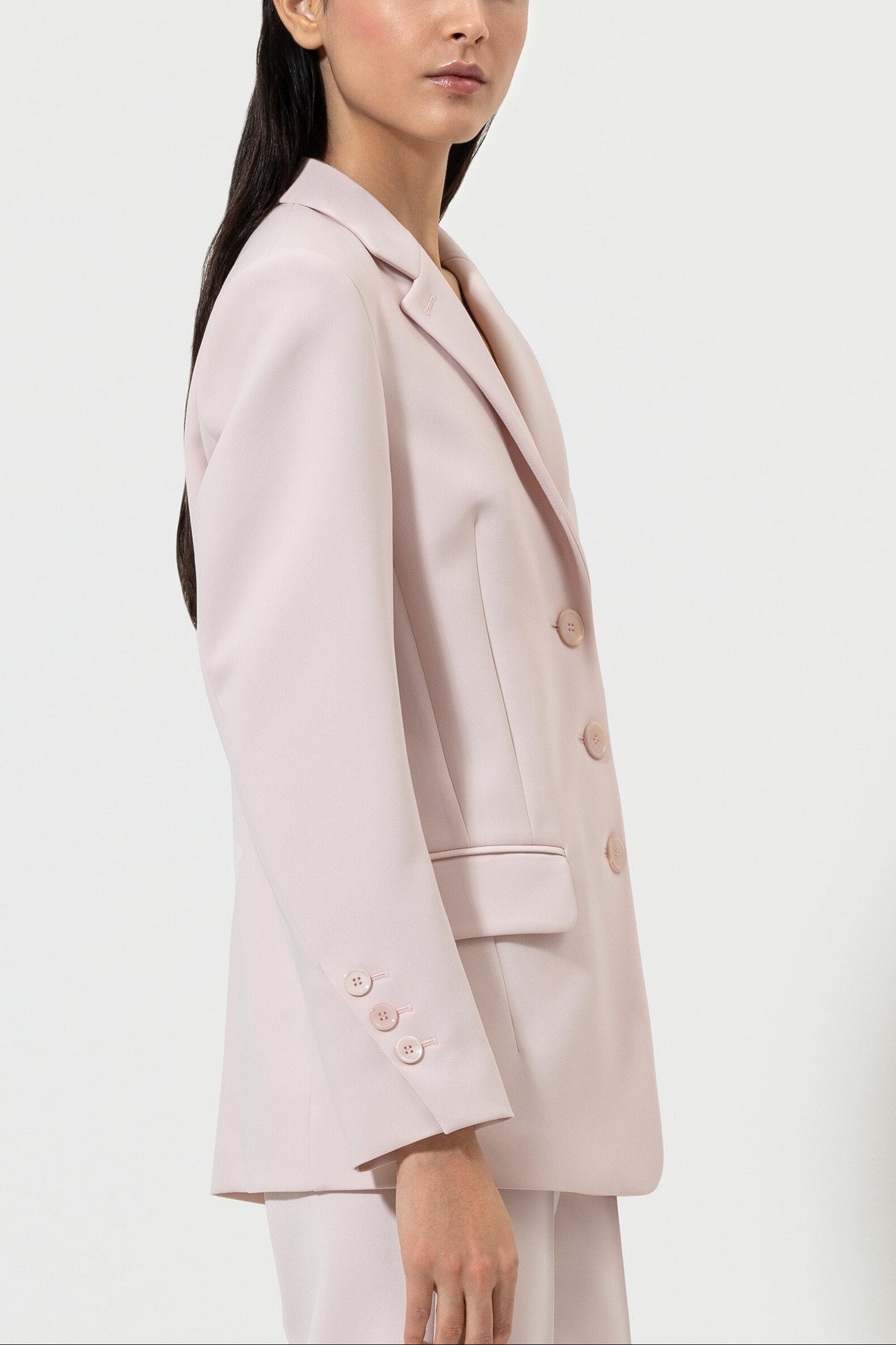 Blazer in Crêpe-Struktur - dusty blush - Standard | Model Seite