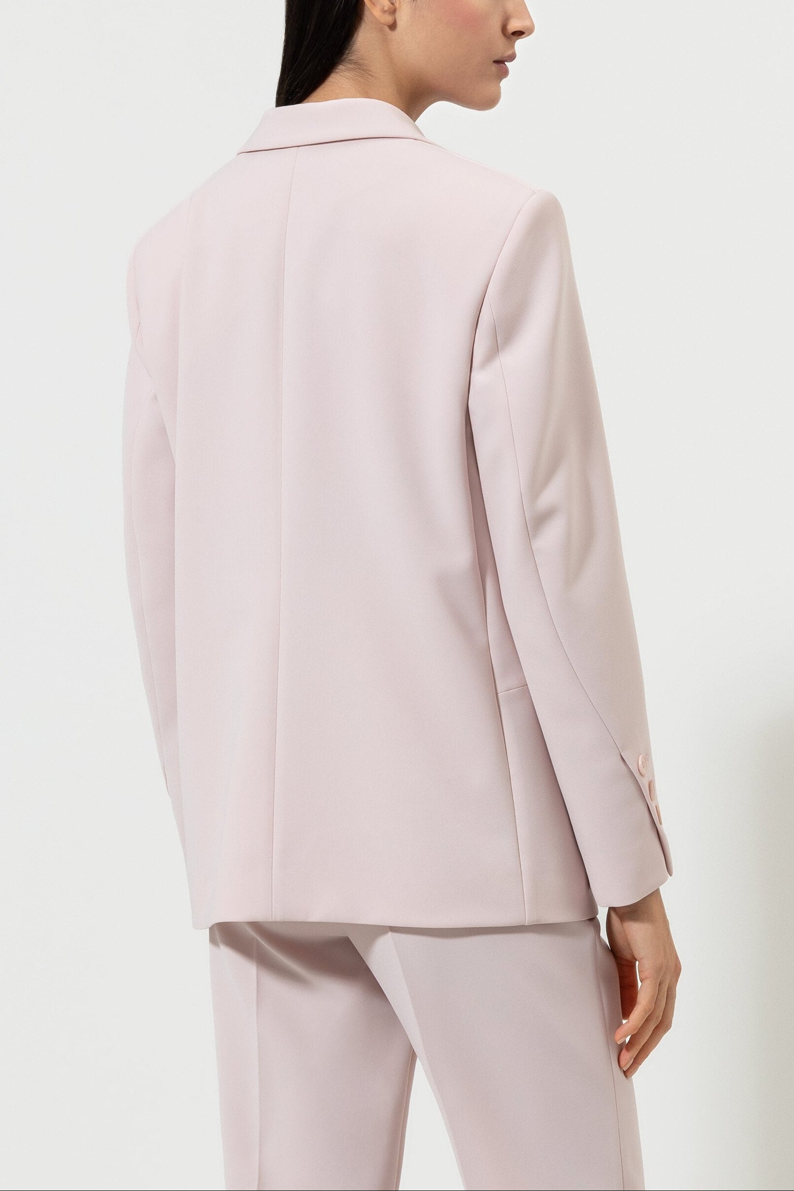 Blazer in Crêpe-Struktur - dusty blush - Standard | Model Rück