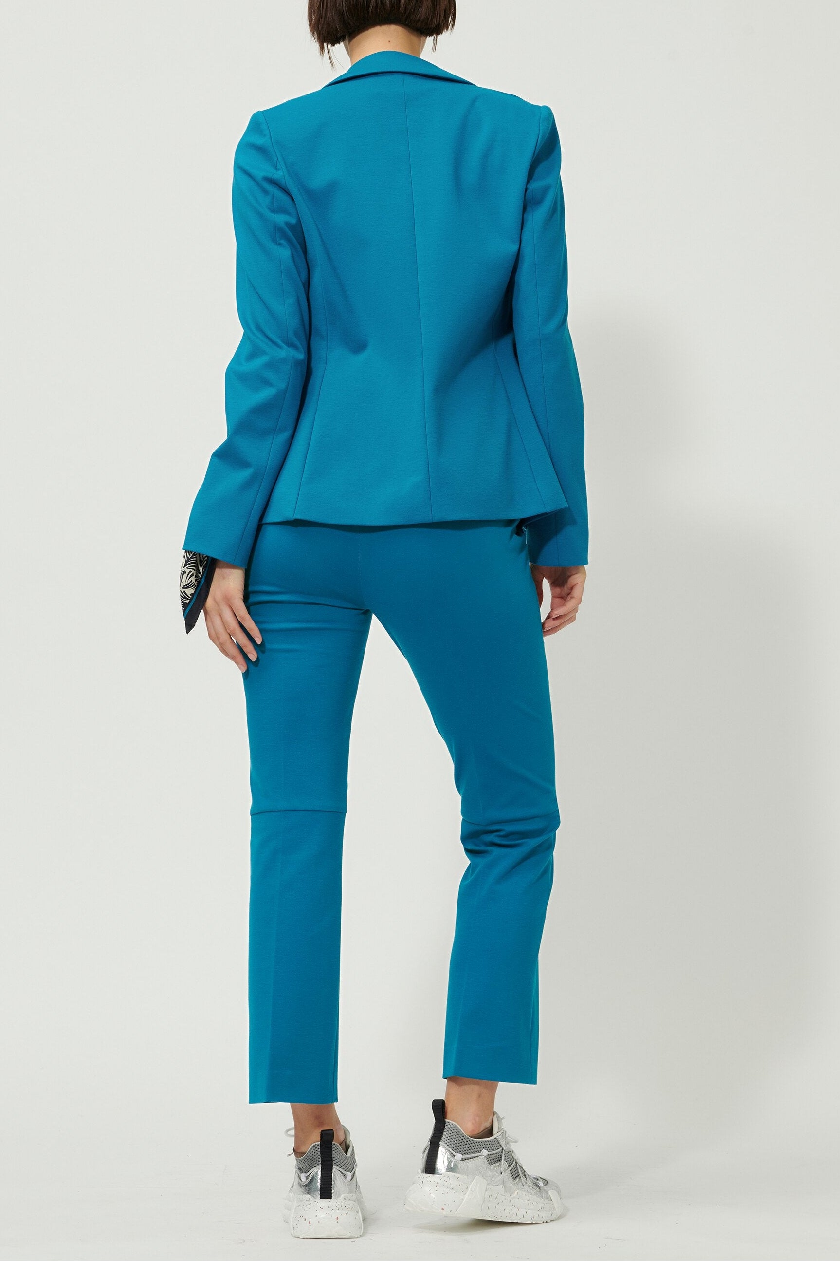 Blazer aus Punto-Milano - deep turquoise - Standard | Model Rück