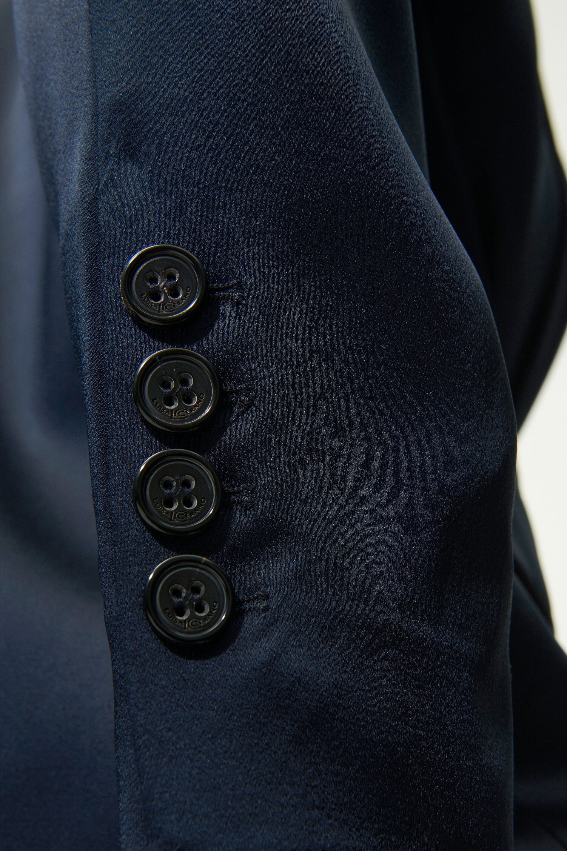 Satin-Ein-Knopf-Blazer - petrol blue - Standard | Model Detail