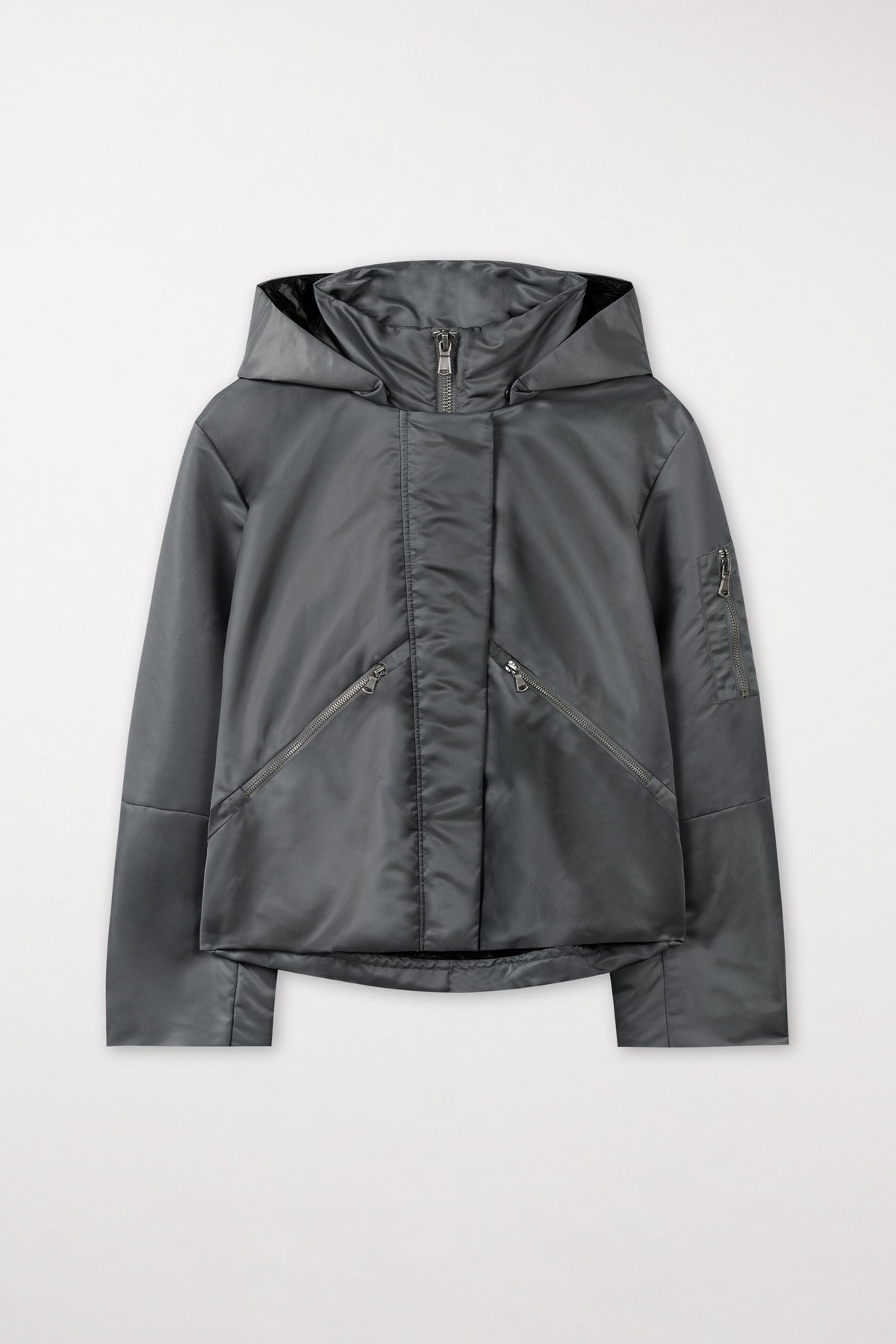 Outdoorjacke mit Satinglanz - shiny anthracite - Standard | Artikel Front