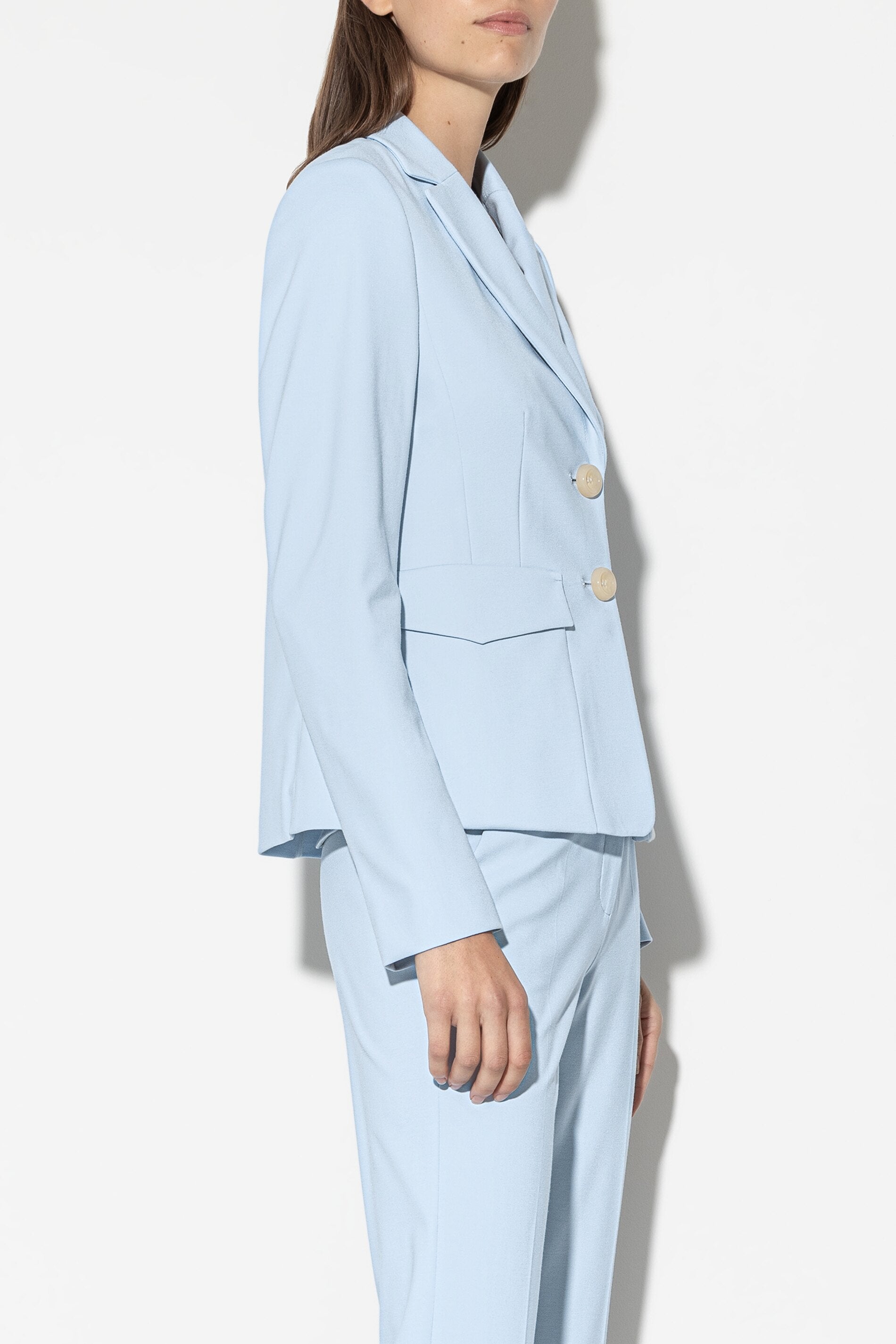 Blazer aus Punto-Milano - sky blue - Standard | Model Seite